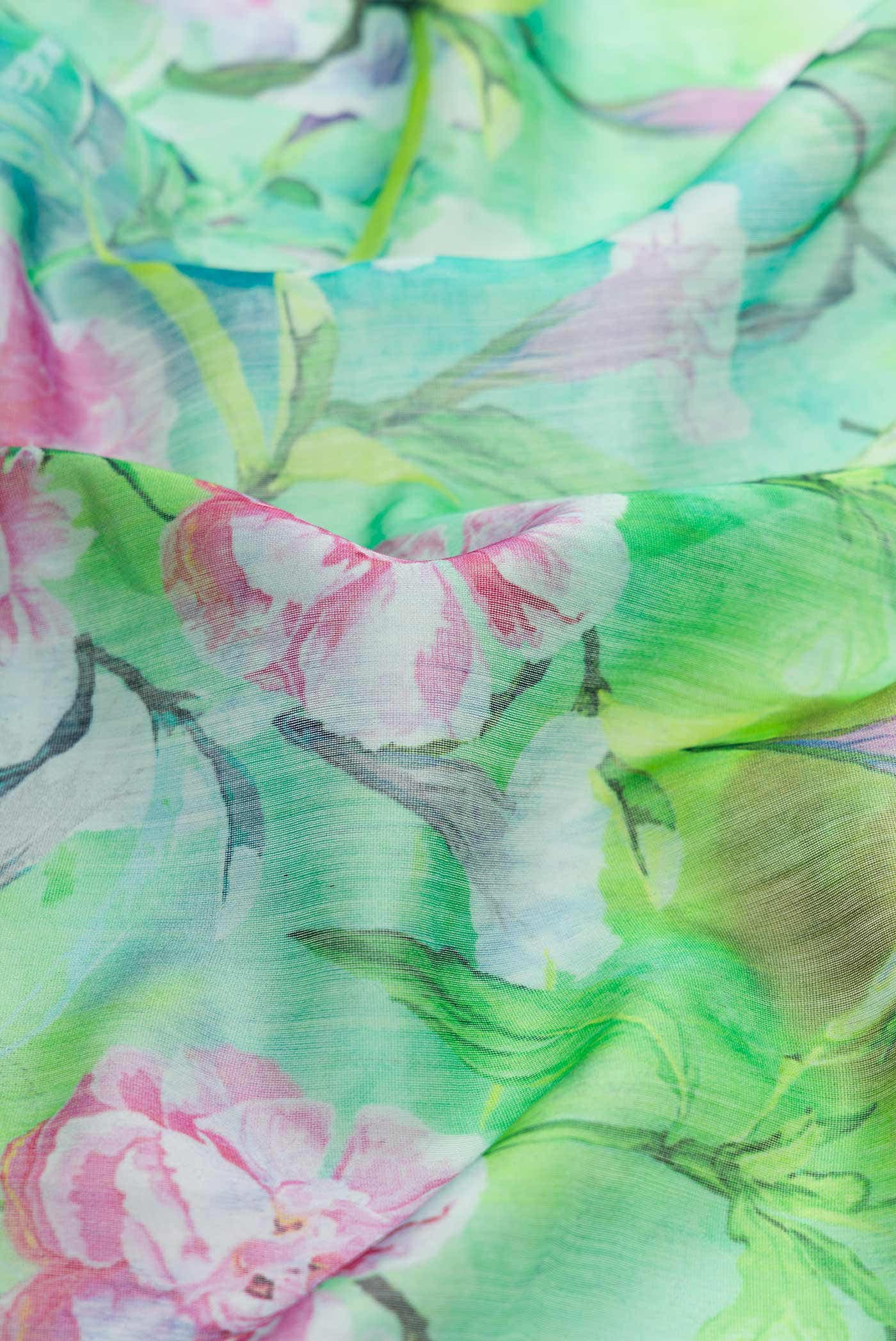 Green Chanderi Silk Saree
