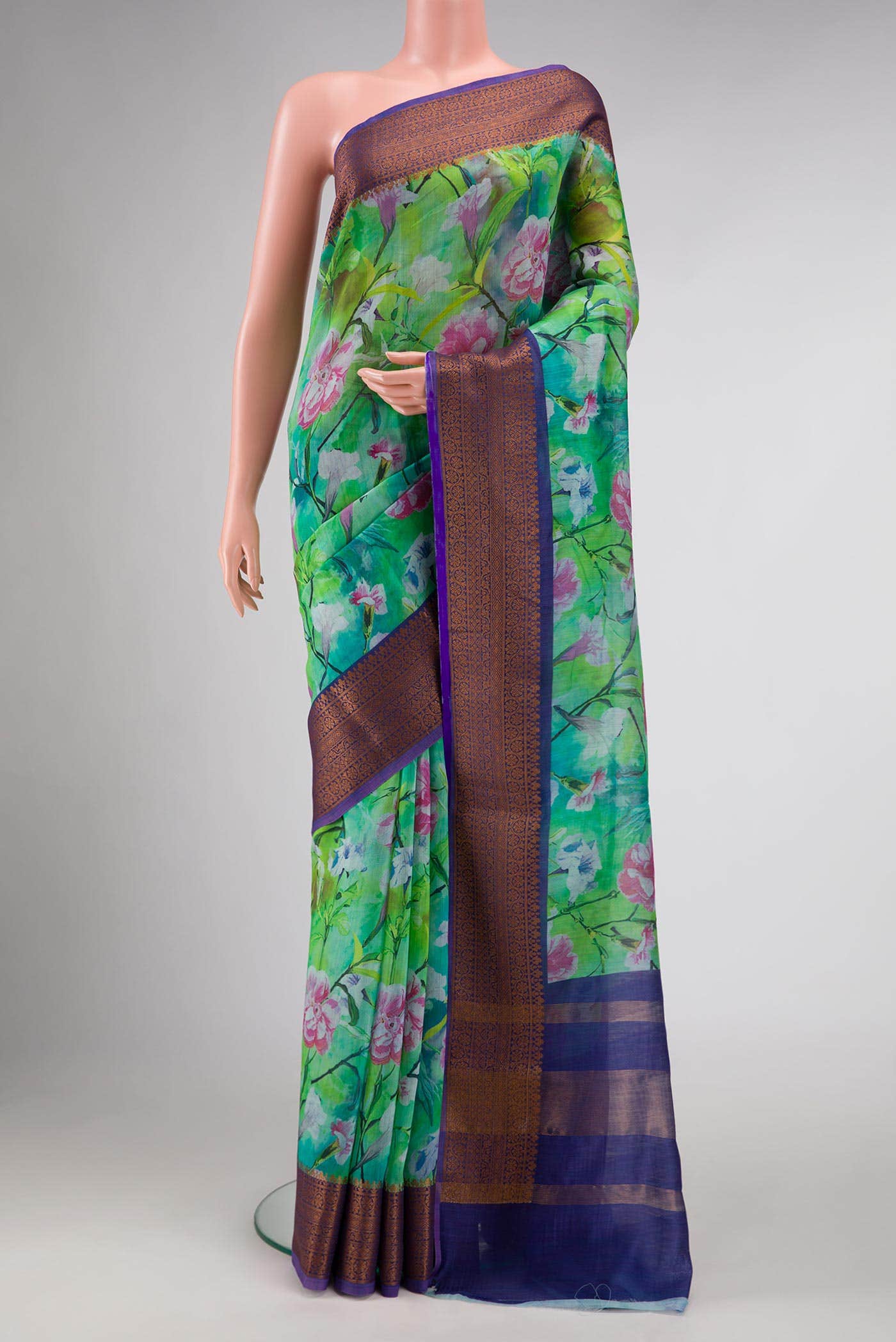 Green Chanderi Silk Saree