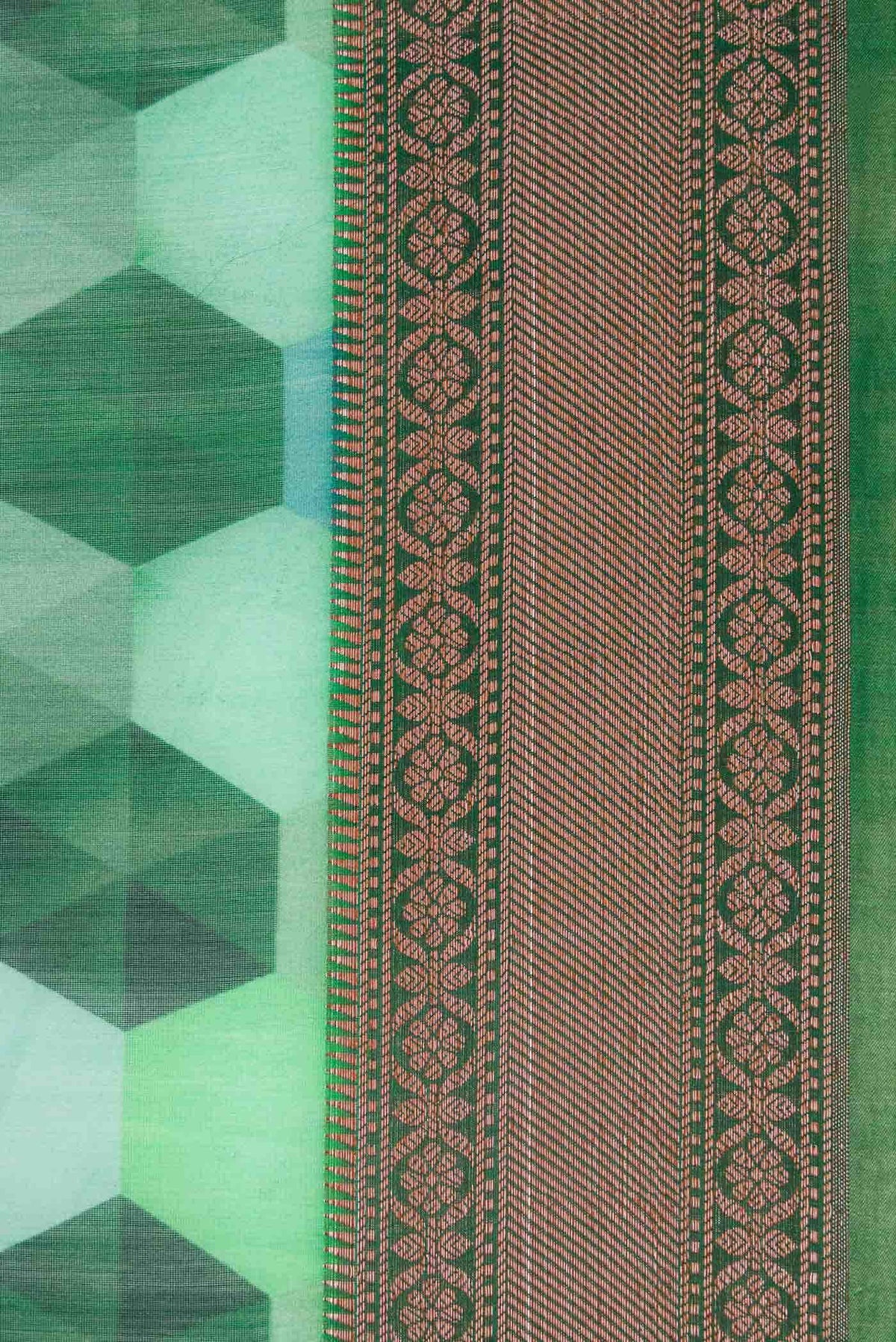 Green Chanderi Silk Cotton Saree