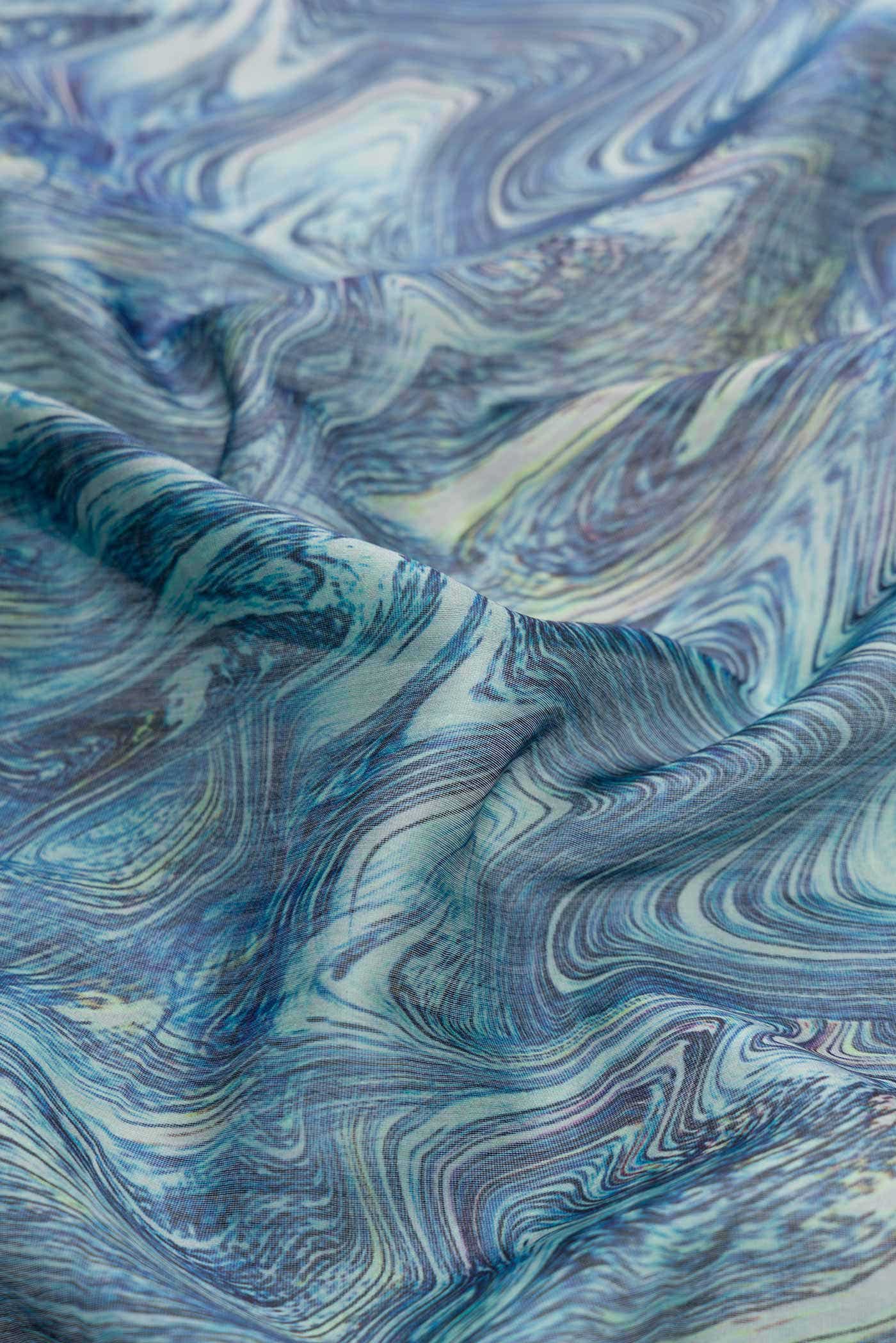 Peacock Blue Chanderi Silk Saree