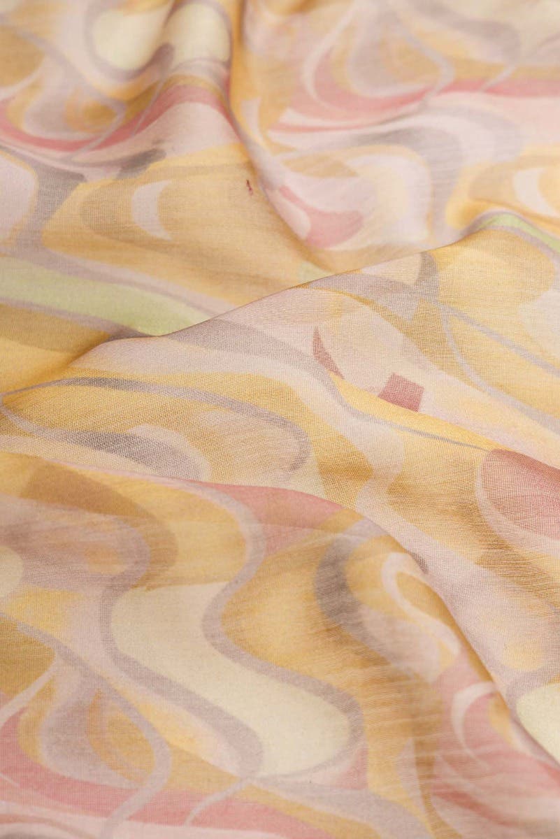 Mustard Dual Tone Chanderi Silk Saree