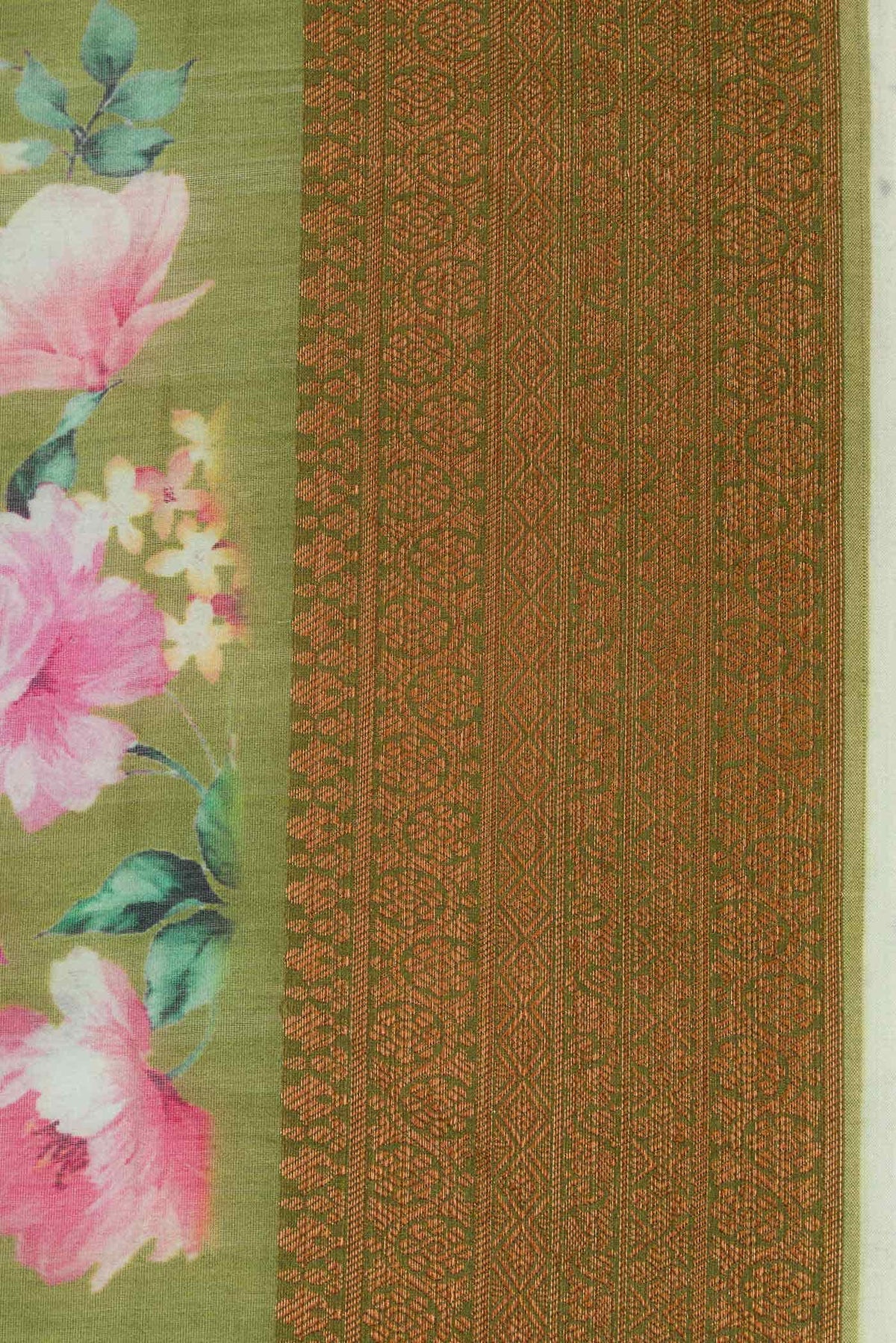 Green Dual Tone Chanderi Silk Cotton Saree