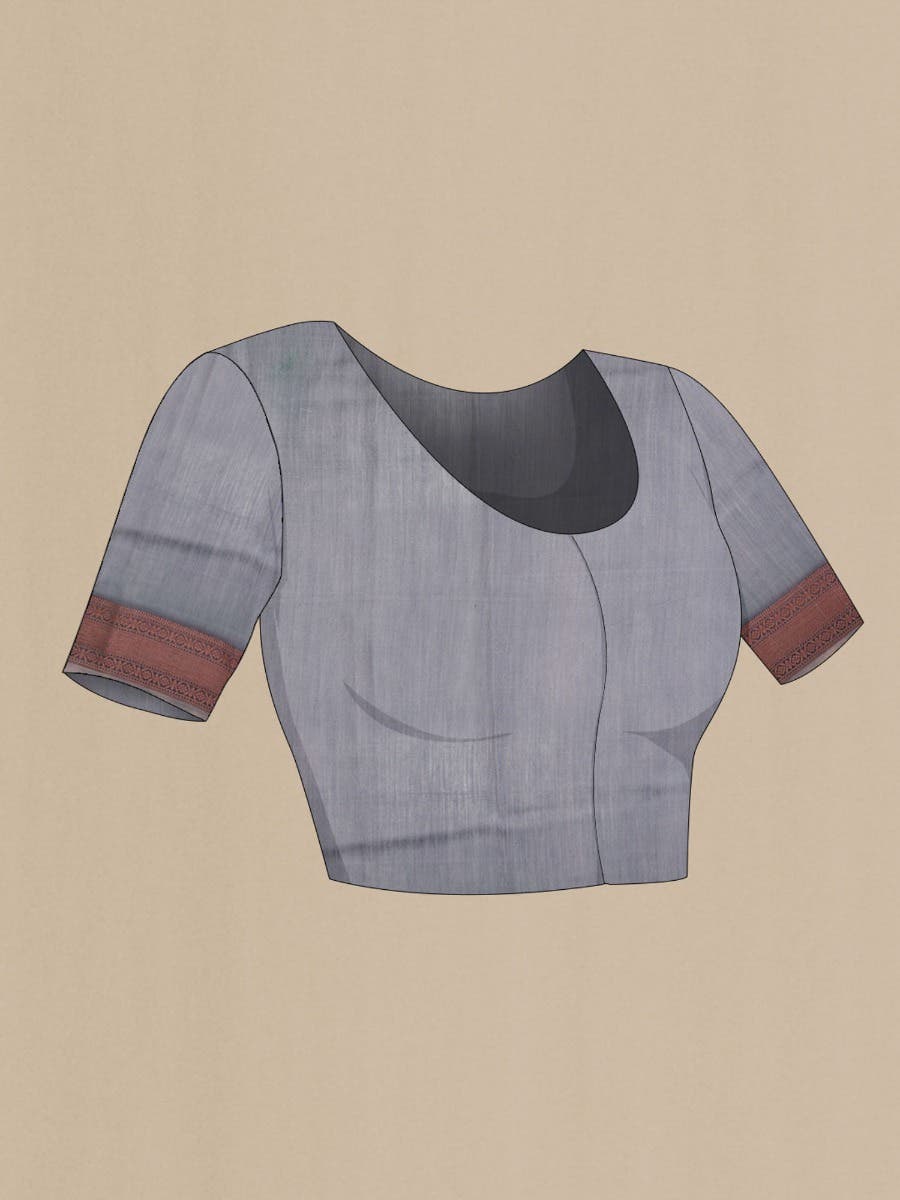Grey Dual Tone Chanderi Silk Saree