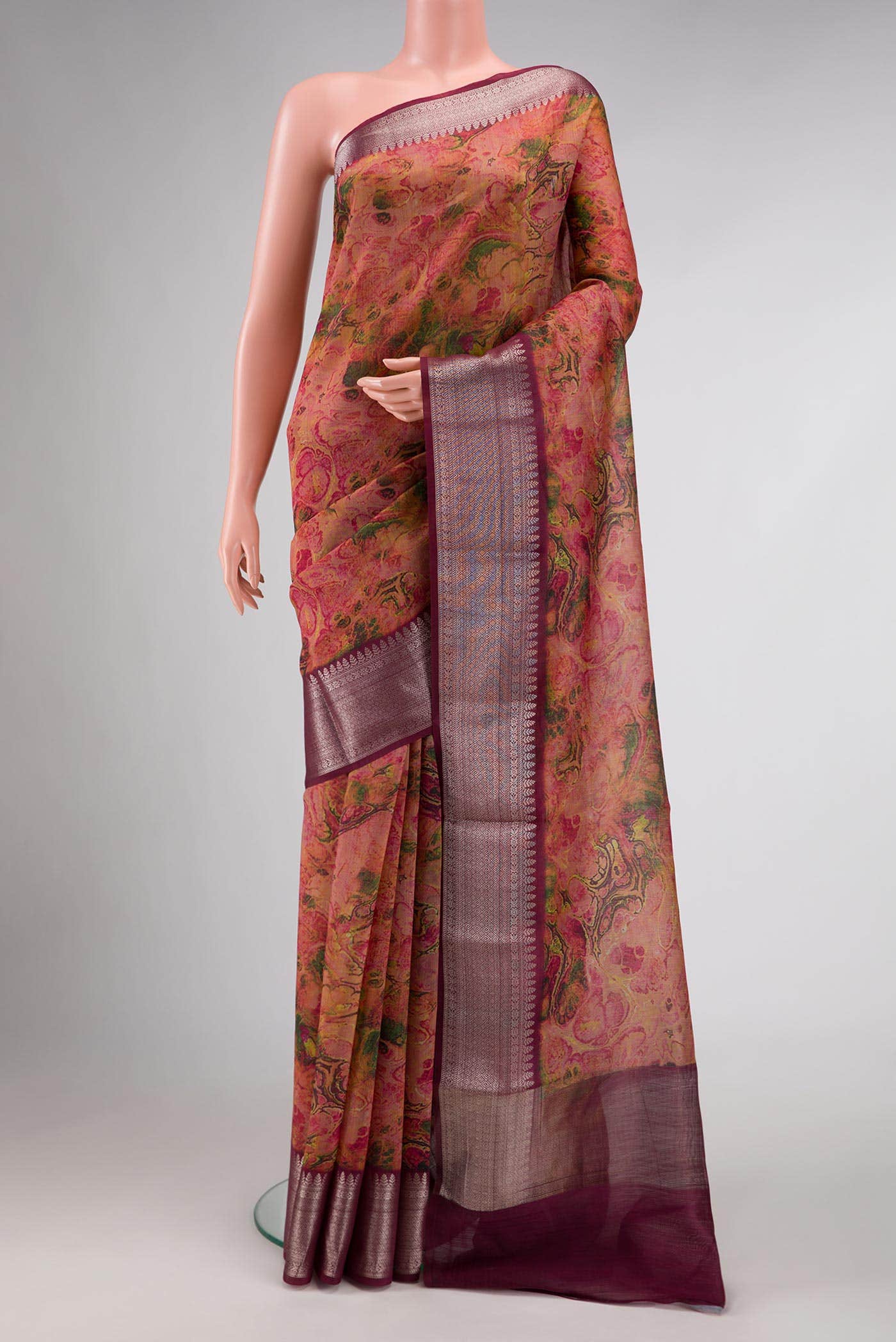Mustard Chanderi Silk Saree