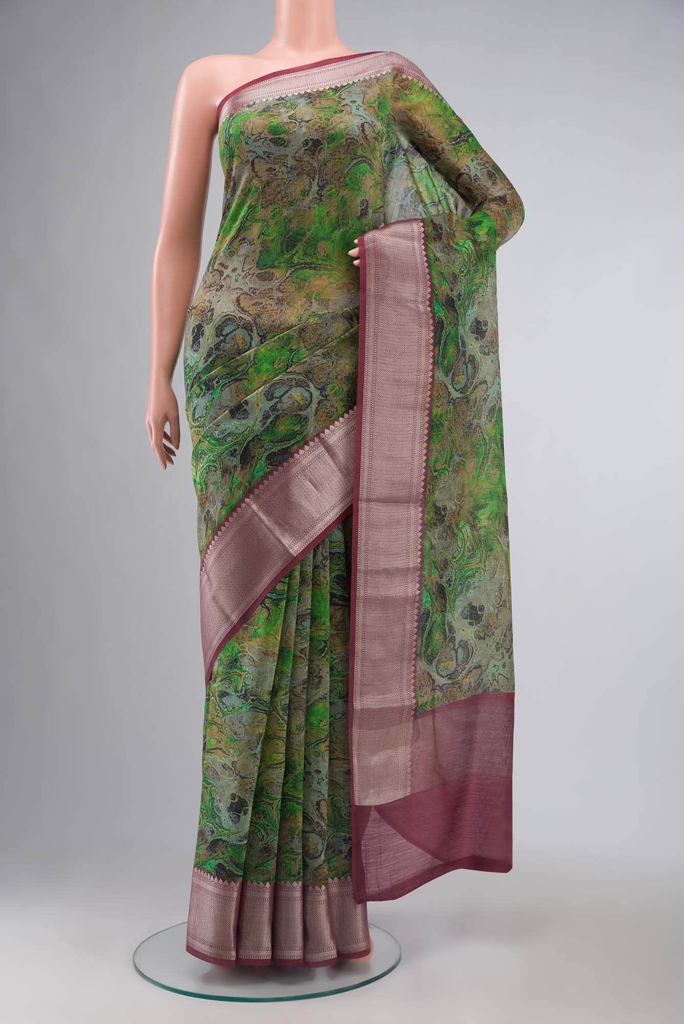 Green Silk Cotton Saree