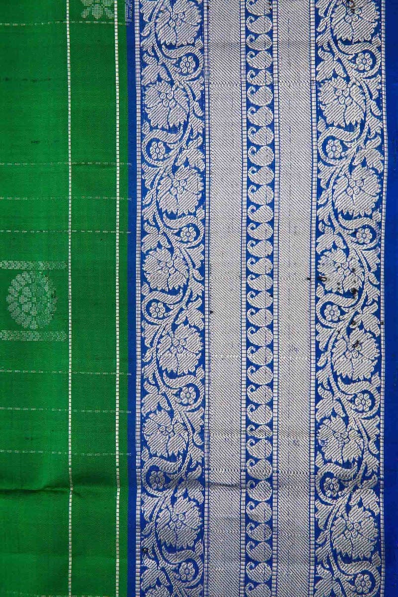 Green Dual Tone Soft Silk Saree