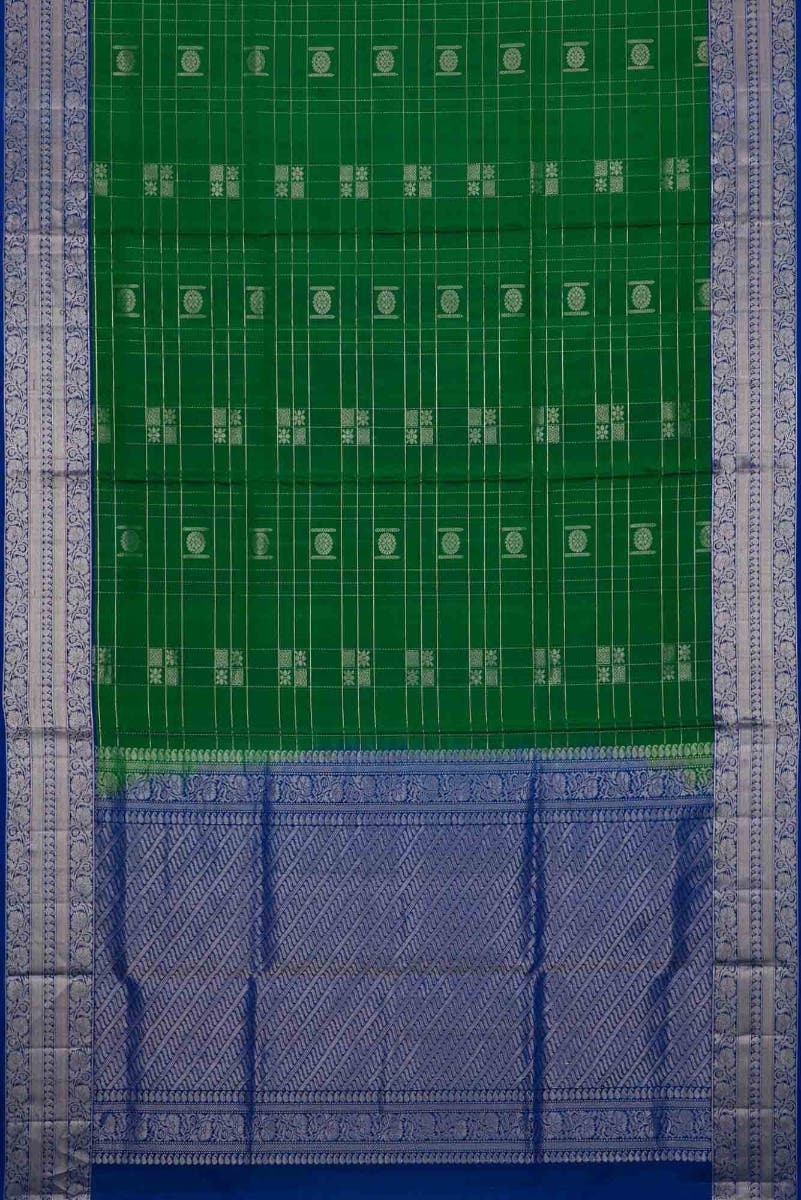 Green Dual Tone Soft Silk Saree