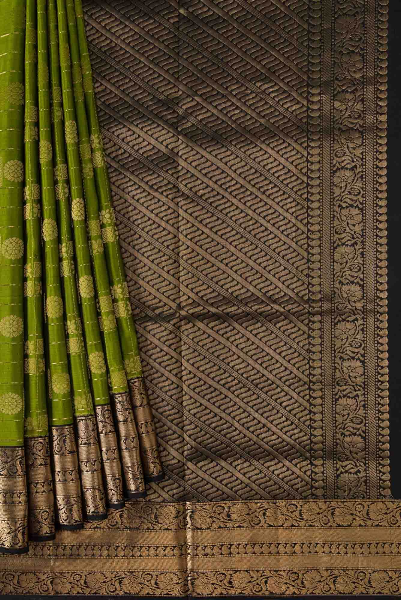 Mehandi Green Dual Tone Soft Silk Saree