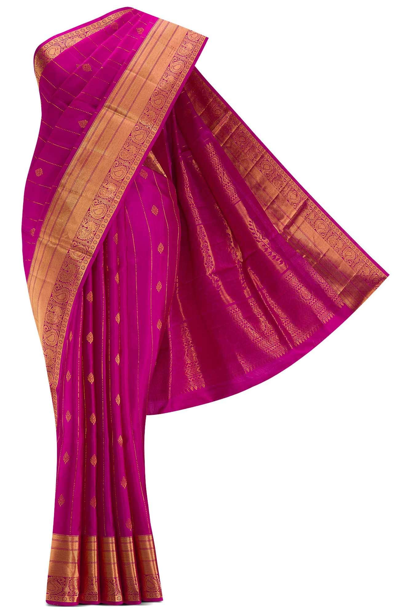 Pink Dual Tone Soft Silk Saree