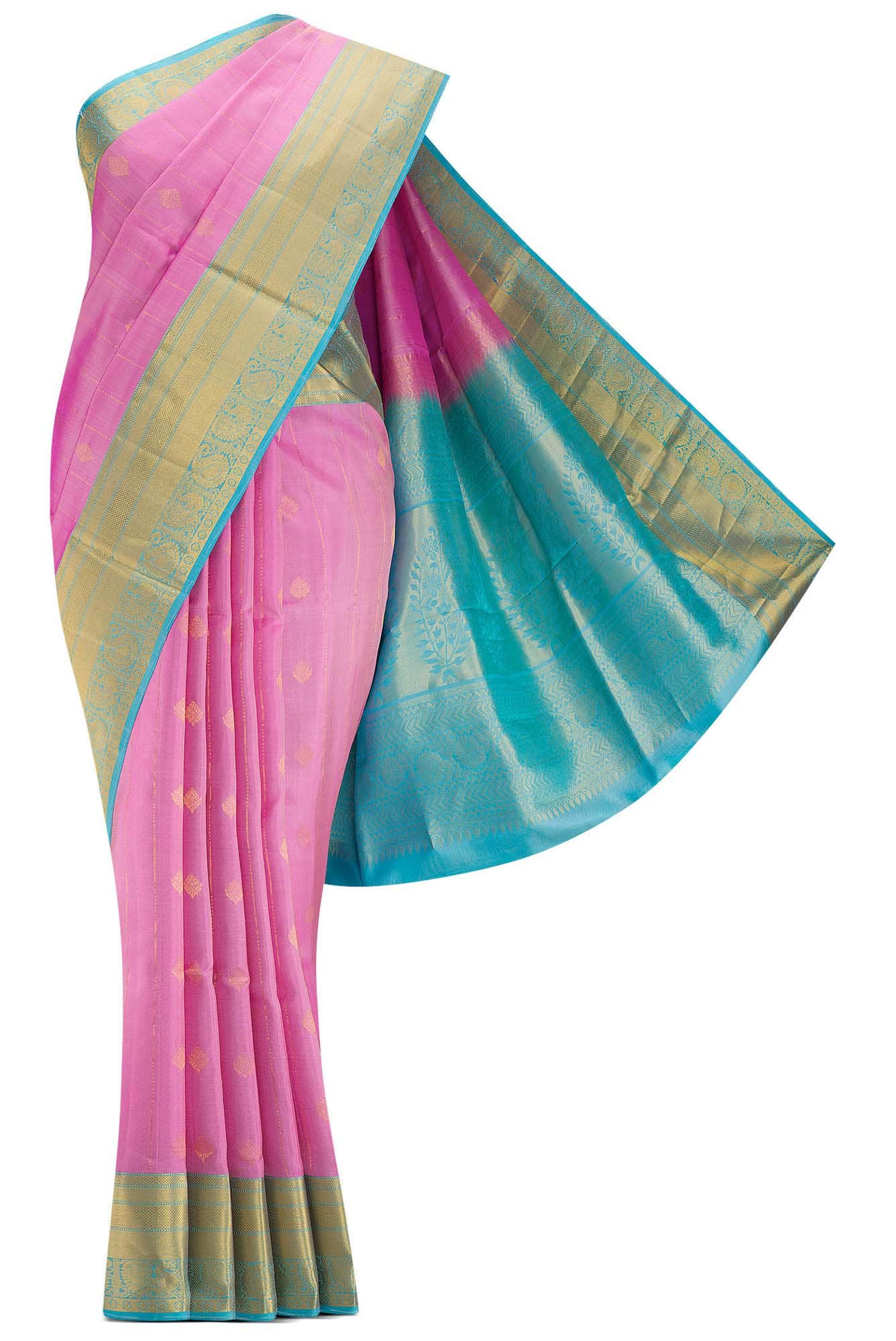 Pink Dual Tone Soft Silk Saree