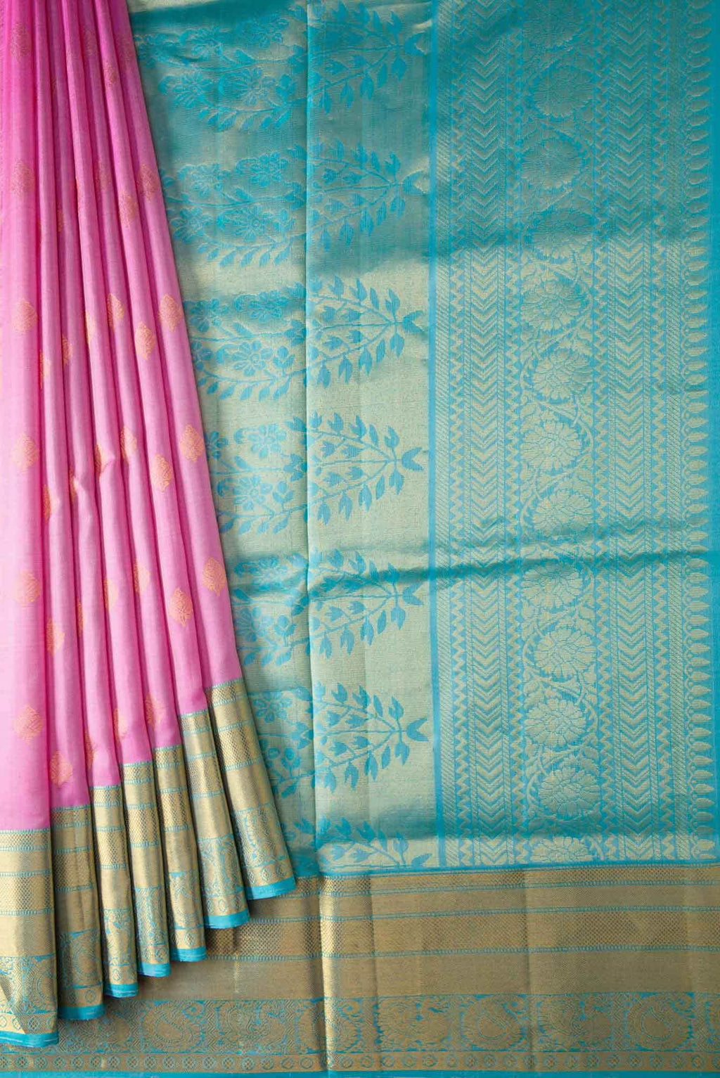Pink Dual Tone Soft Silk Saree