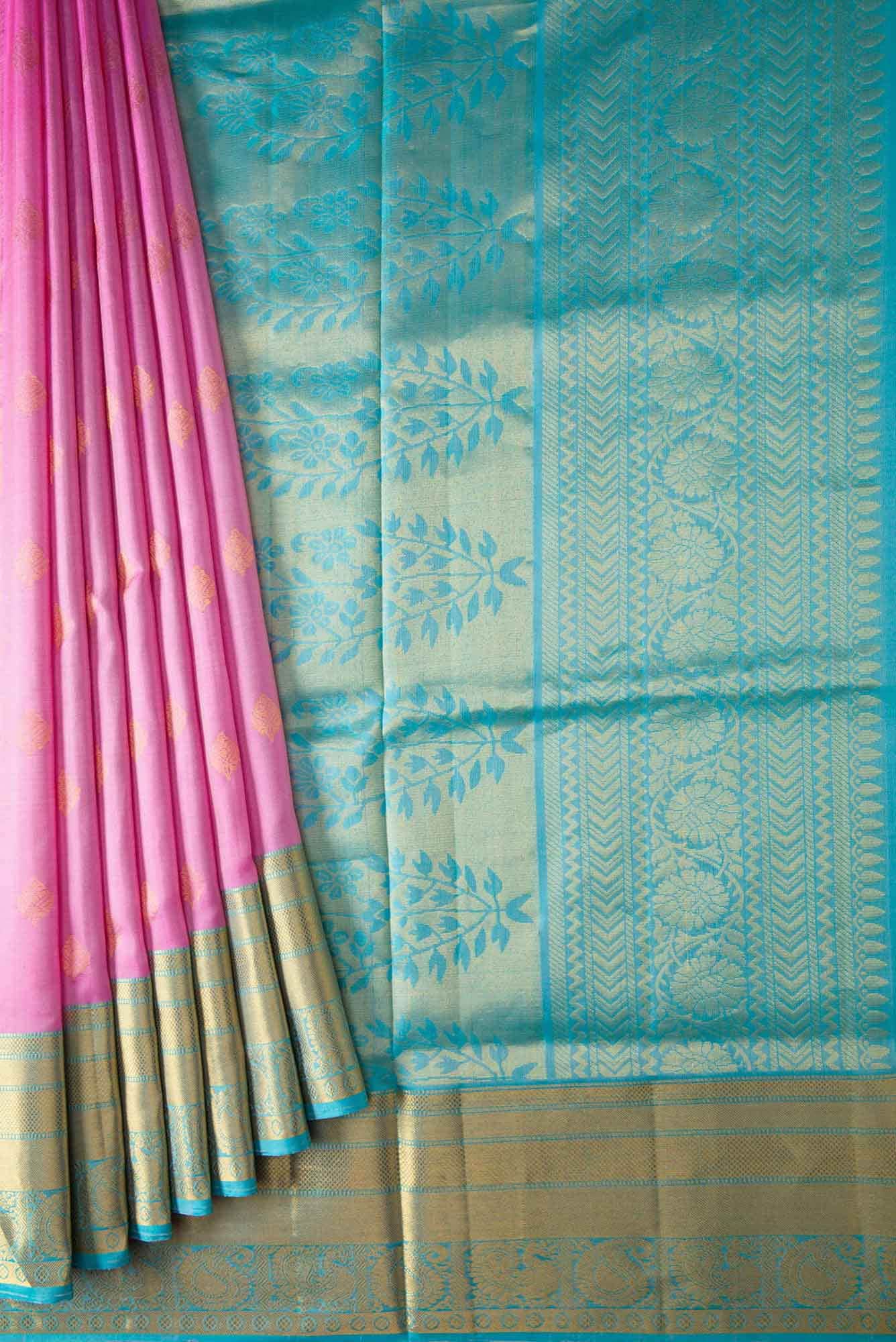 Pink Dual Tone Soft Silk Saree