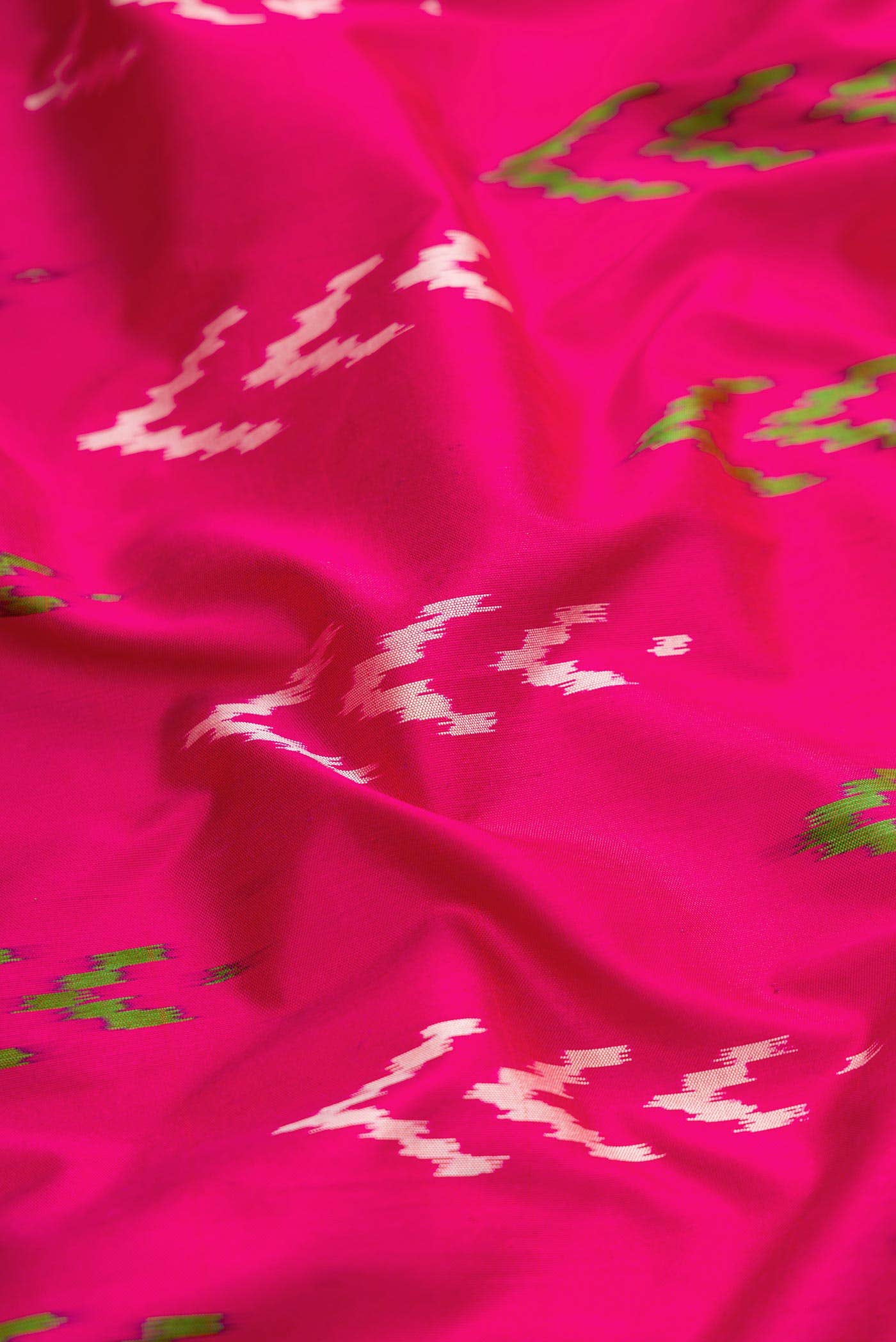Dark Pink Dual Tone Double Ikat Saree