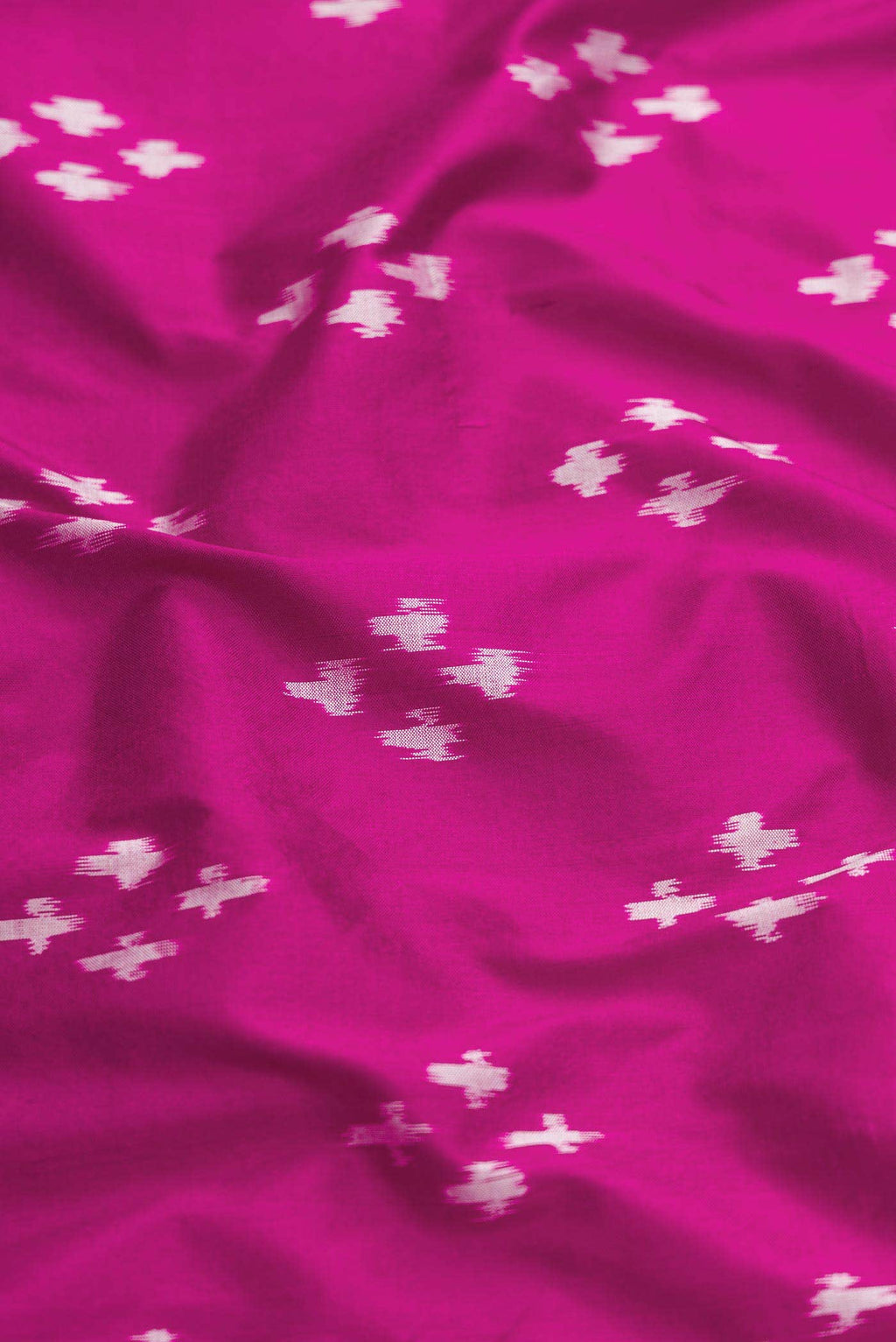 Dark Pink Dual Tone Double Ikat Saree