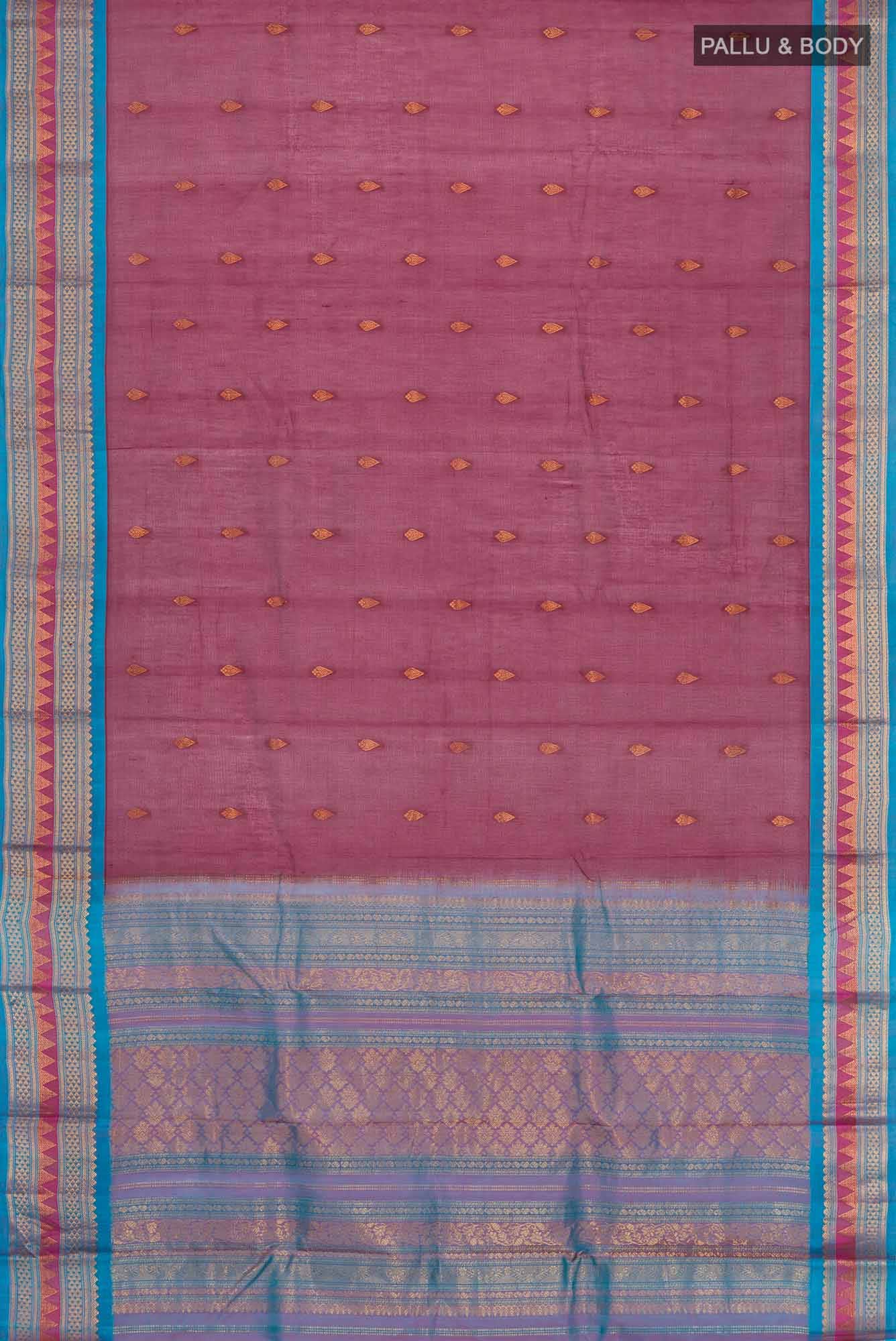 Maroon Gadwal cotton Saree