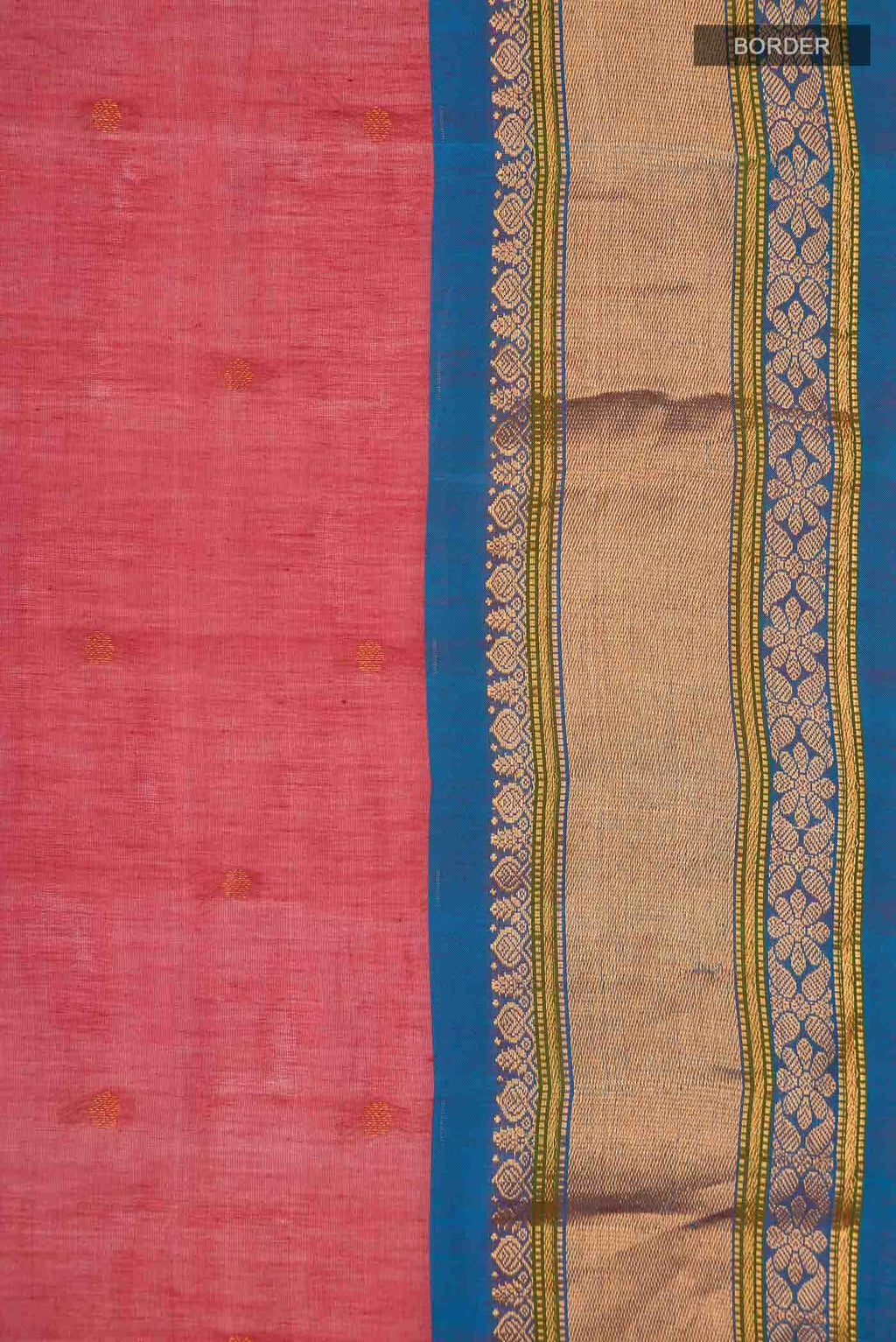 Red Gadwal cotton Saree