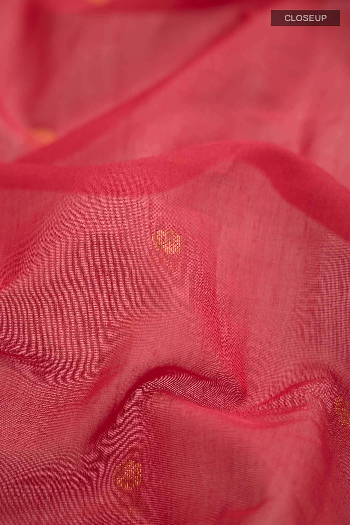 Red Gadwal cotton Saree