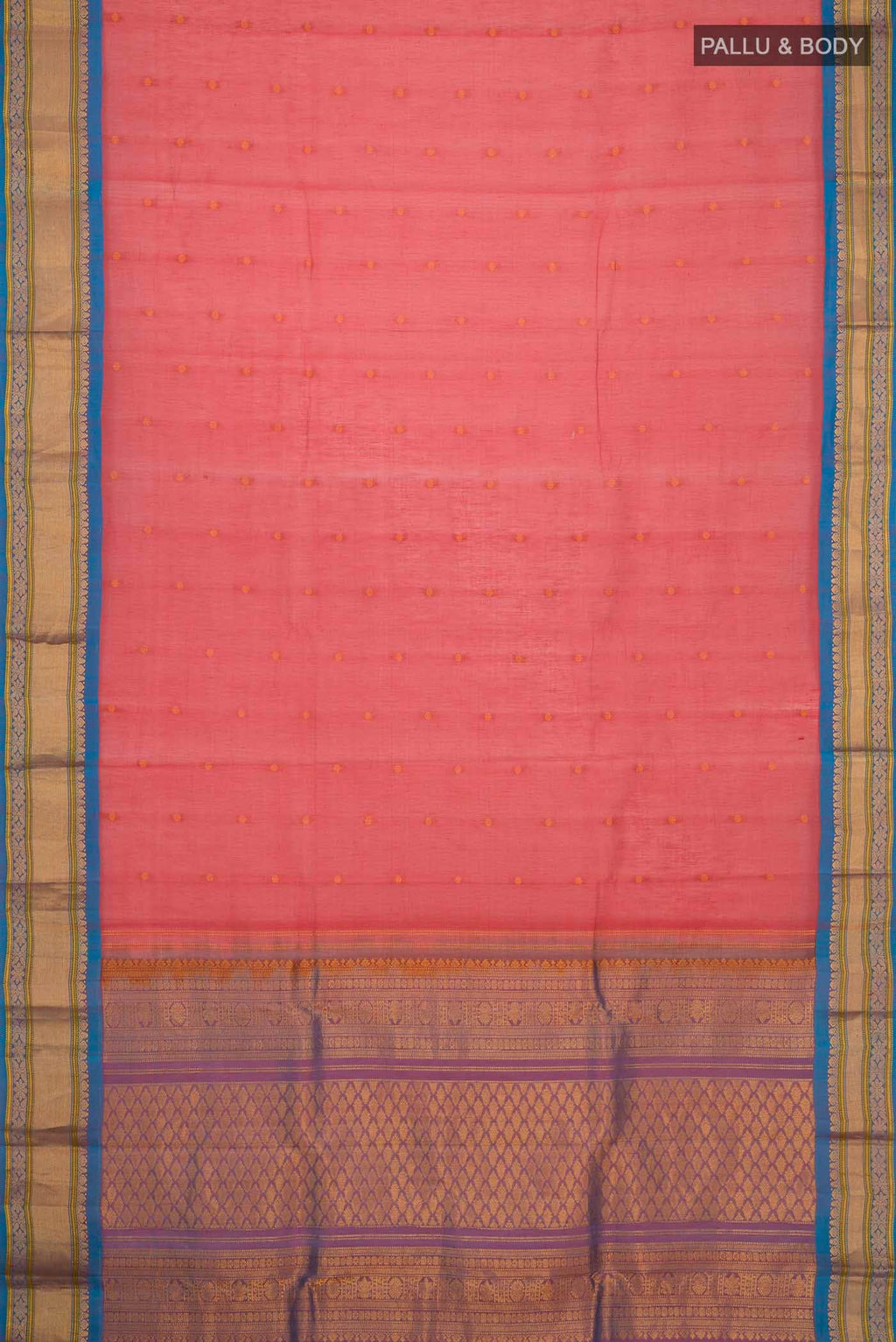 Red Gadwal cotton Saree