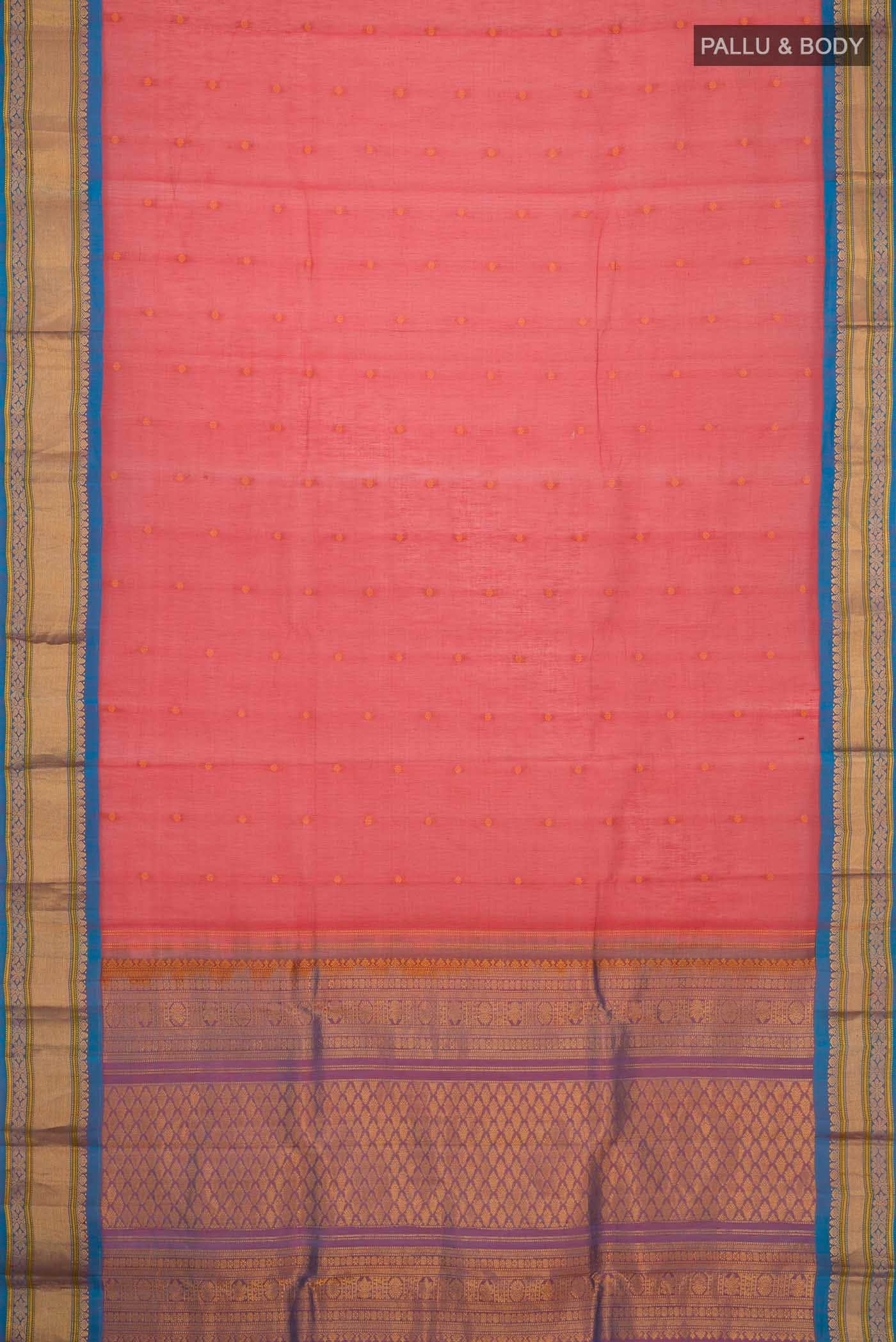 Red Gadwal cotton Saree
