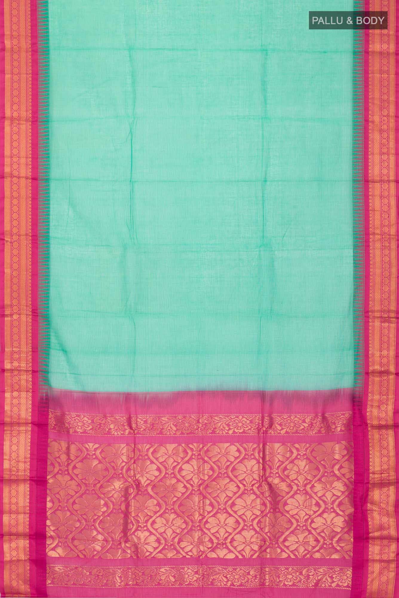 Green Gadwal cotton Saree