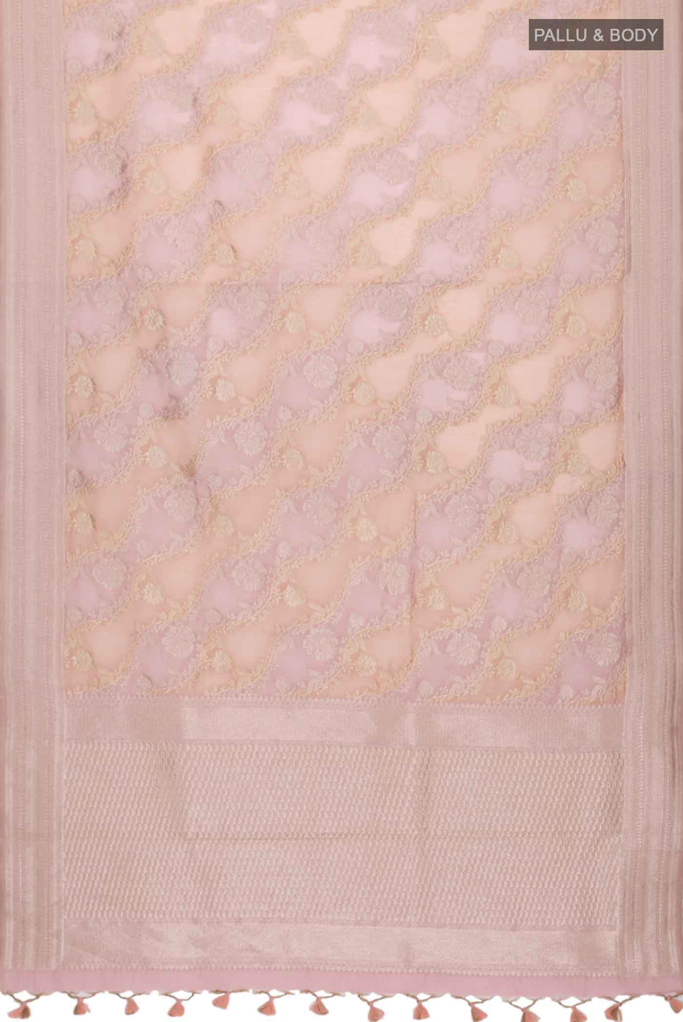 Pink Linen Saree