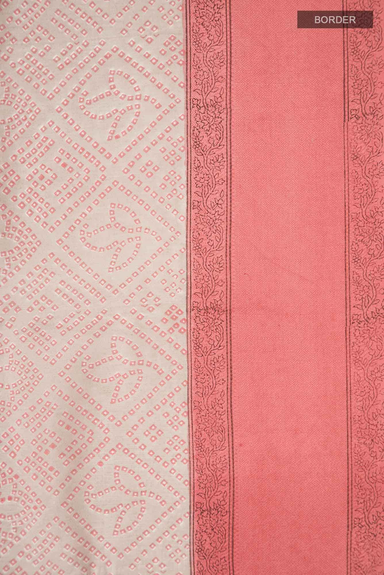 Beige Tussar Silk Saree