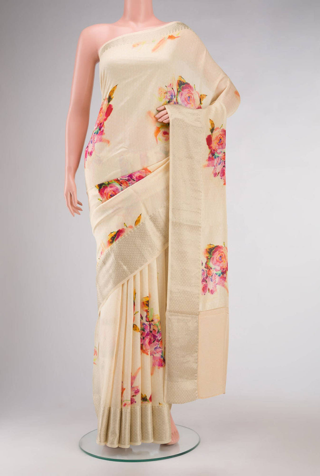 Yellow Tussar Silk Saree