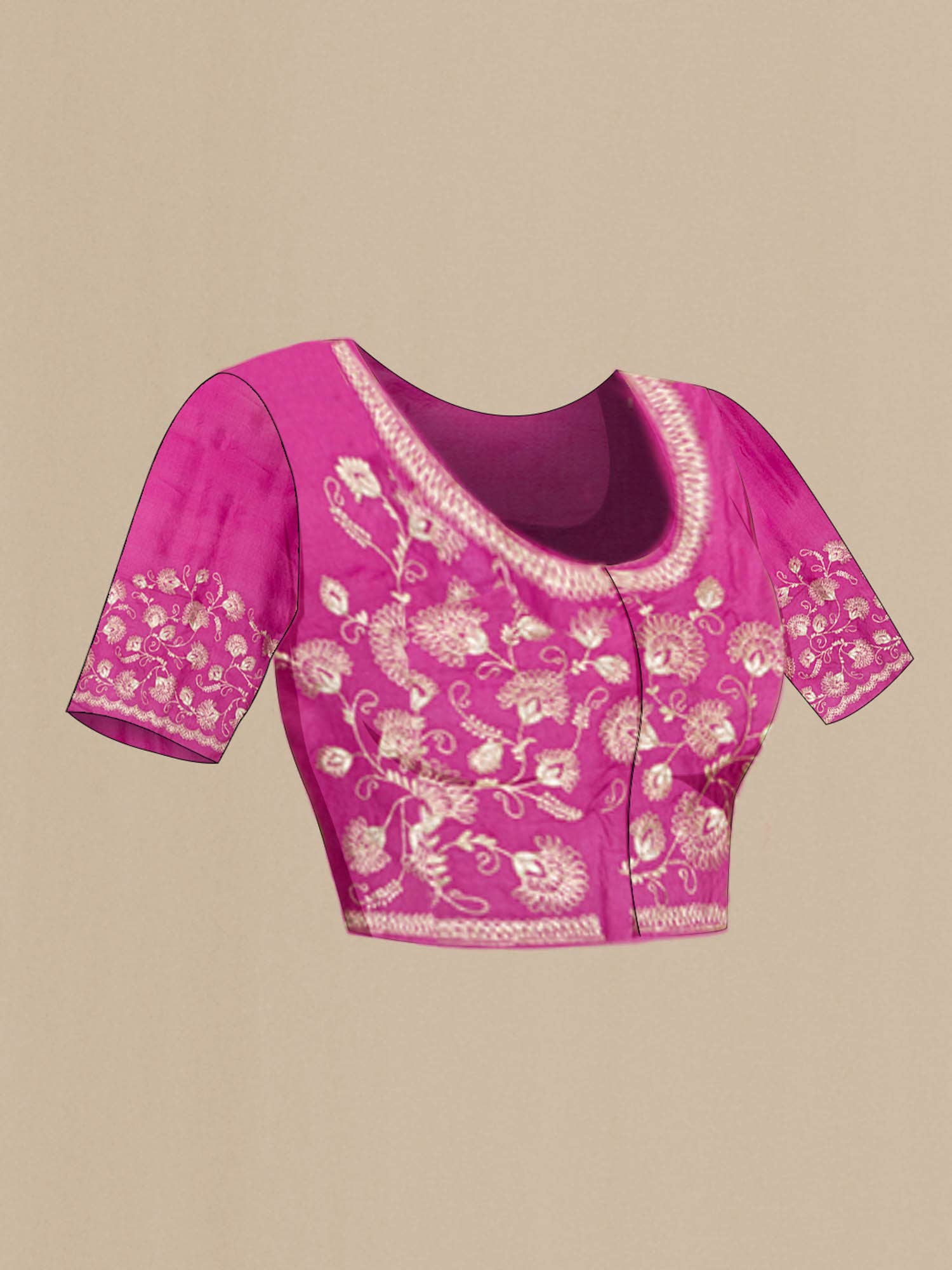 Pink Bhagalpuri Tussar Silk Saree