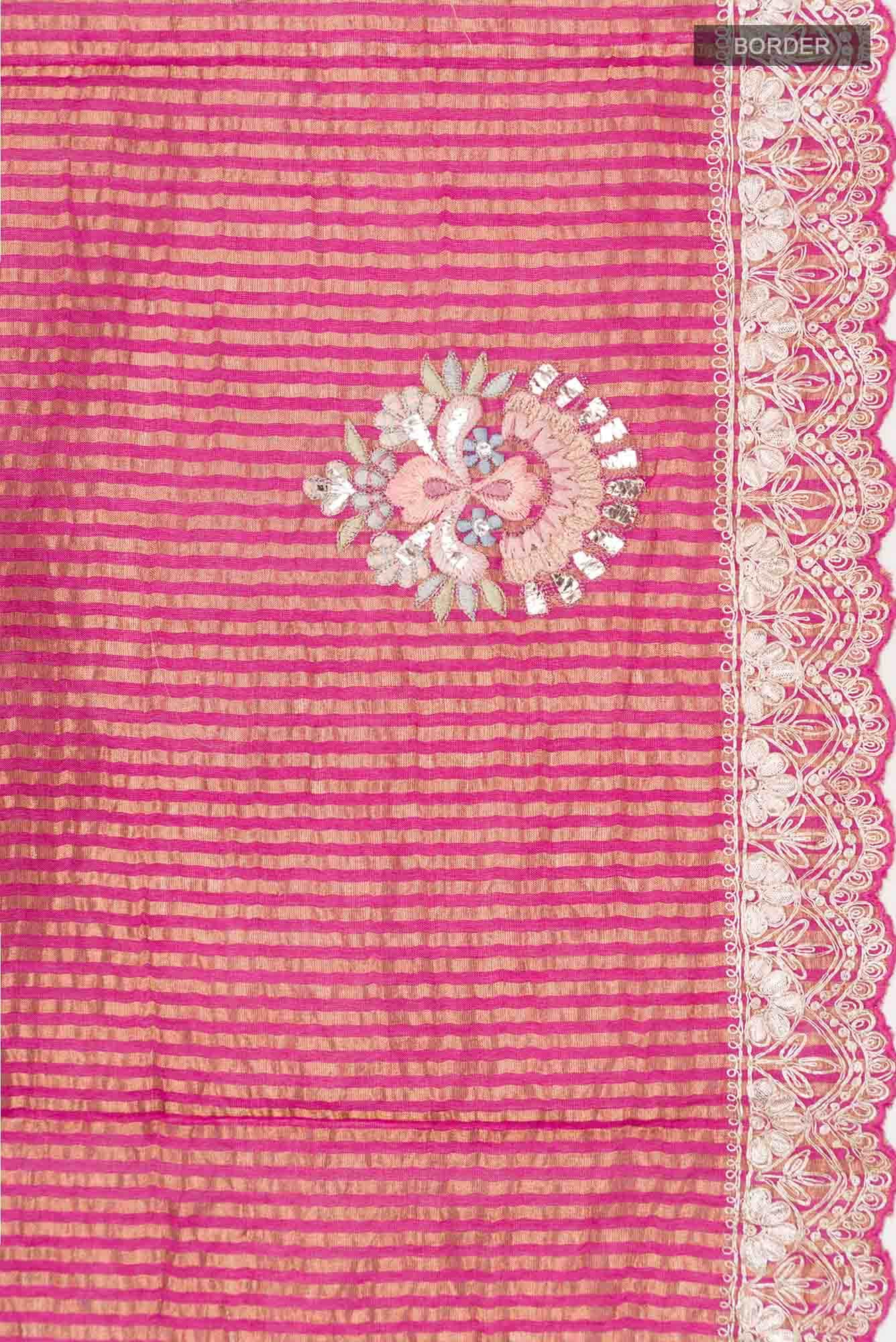 Pink Bhagalpuri Tussar Silk Saree