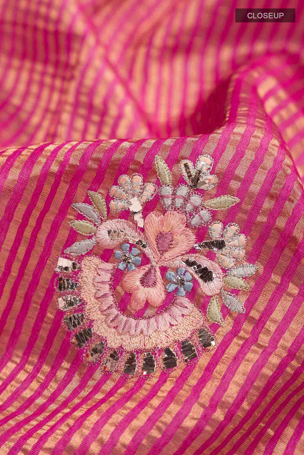 Pink Bhagalpuri Tussar Silk Saree