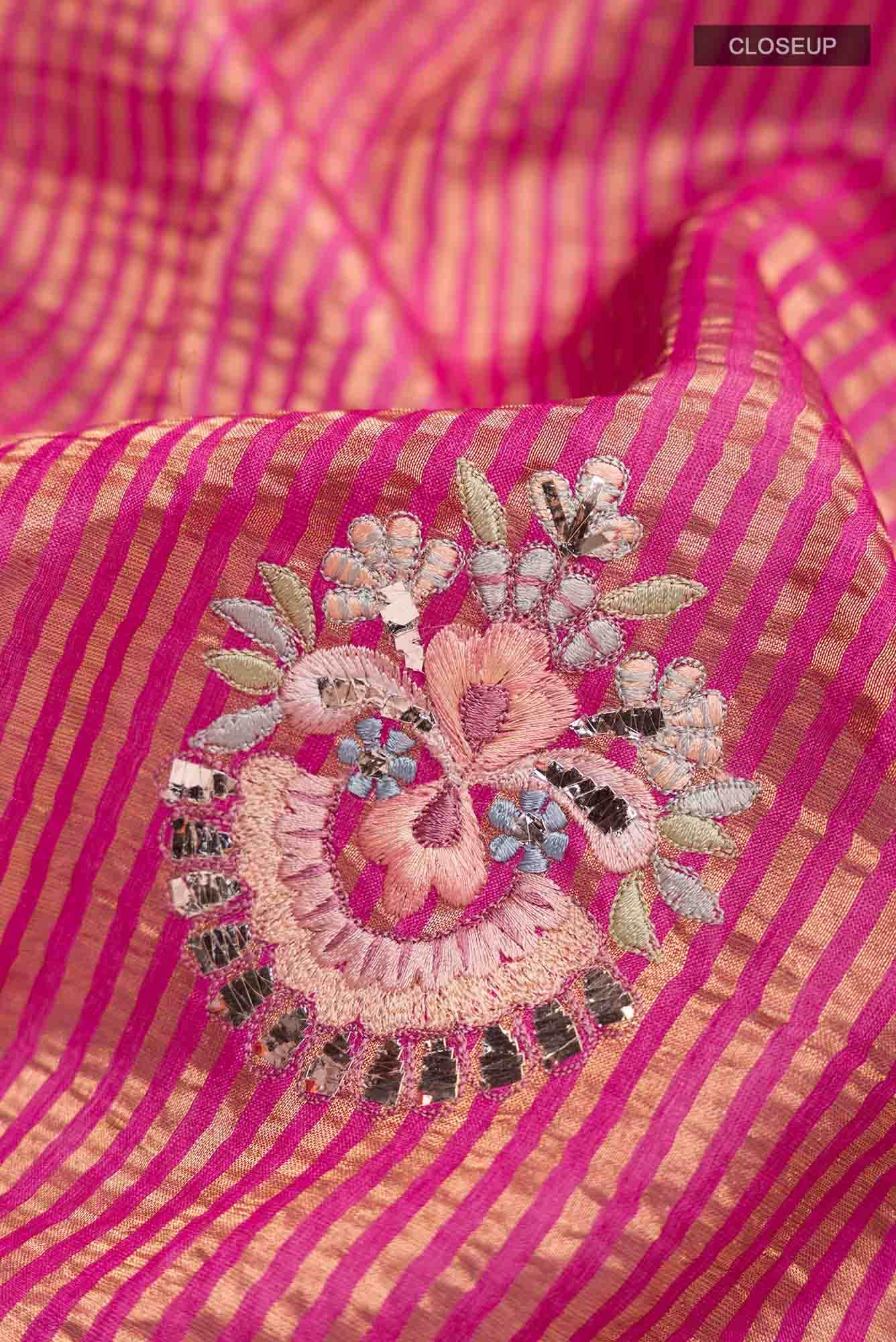 Pink Bhagalpuri Tussar Silk Saree
