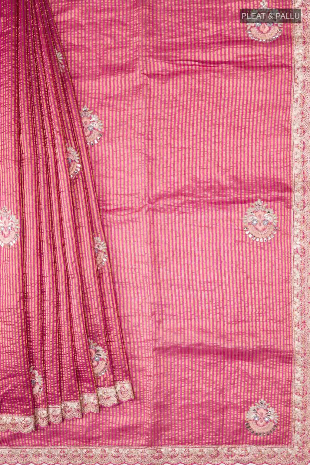 Pink Bhagalpuri Tussar Silk Saree
