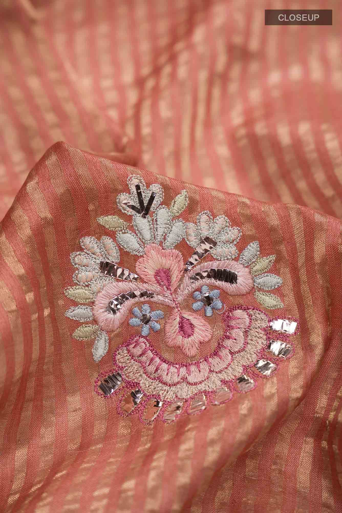 Peach Bhagalpuri Tussar Silk Saree