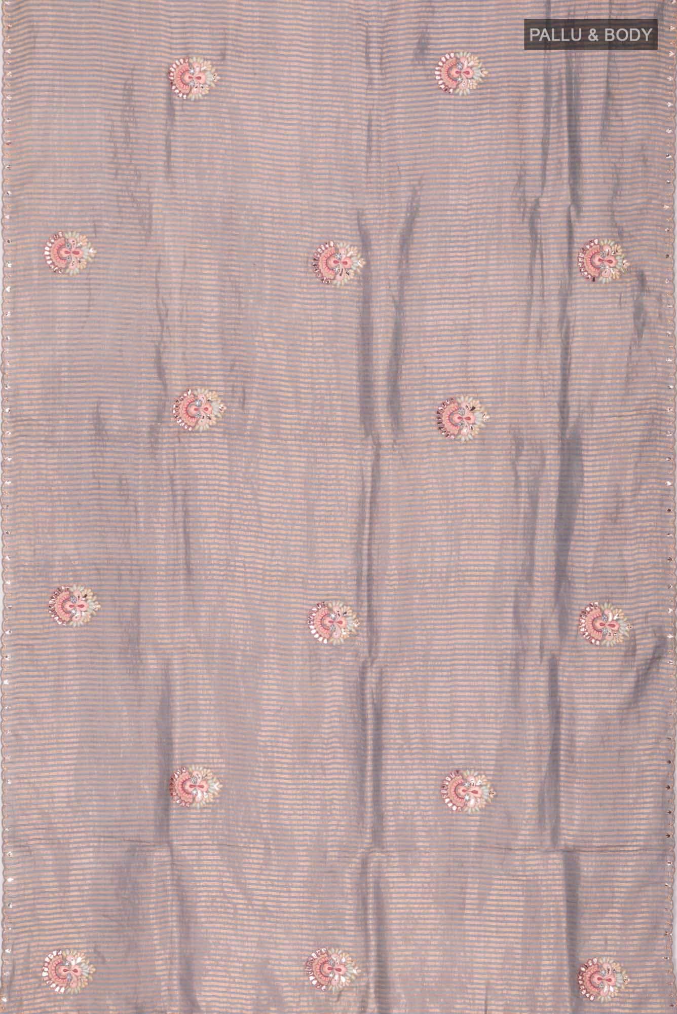 Grey Bhagalpuri Tussar Silk Saree
