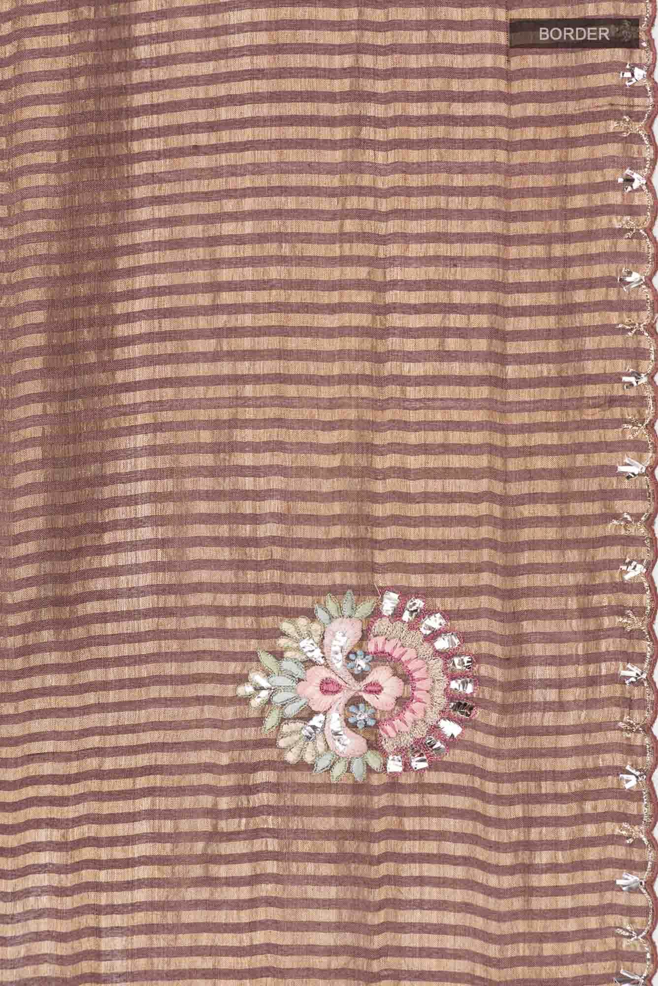 Brown Bhagalpuri Tussar Silk Saree