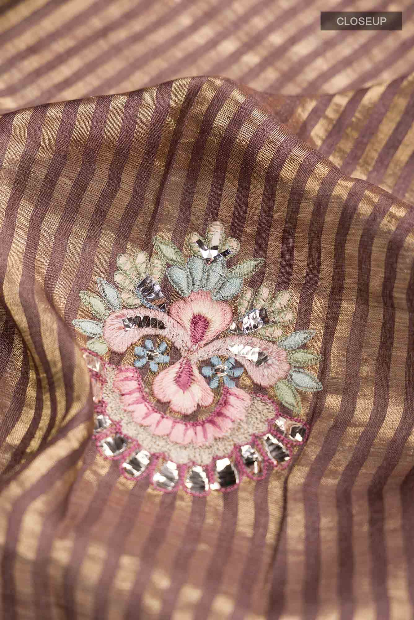 Brown Bhagalpuri Tussar Silk Saree