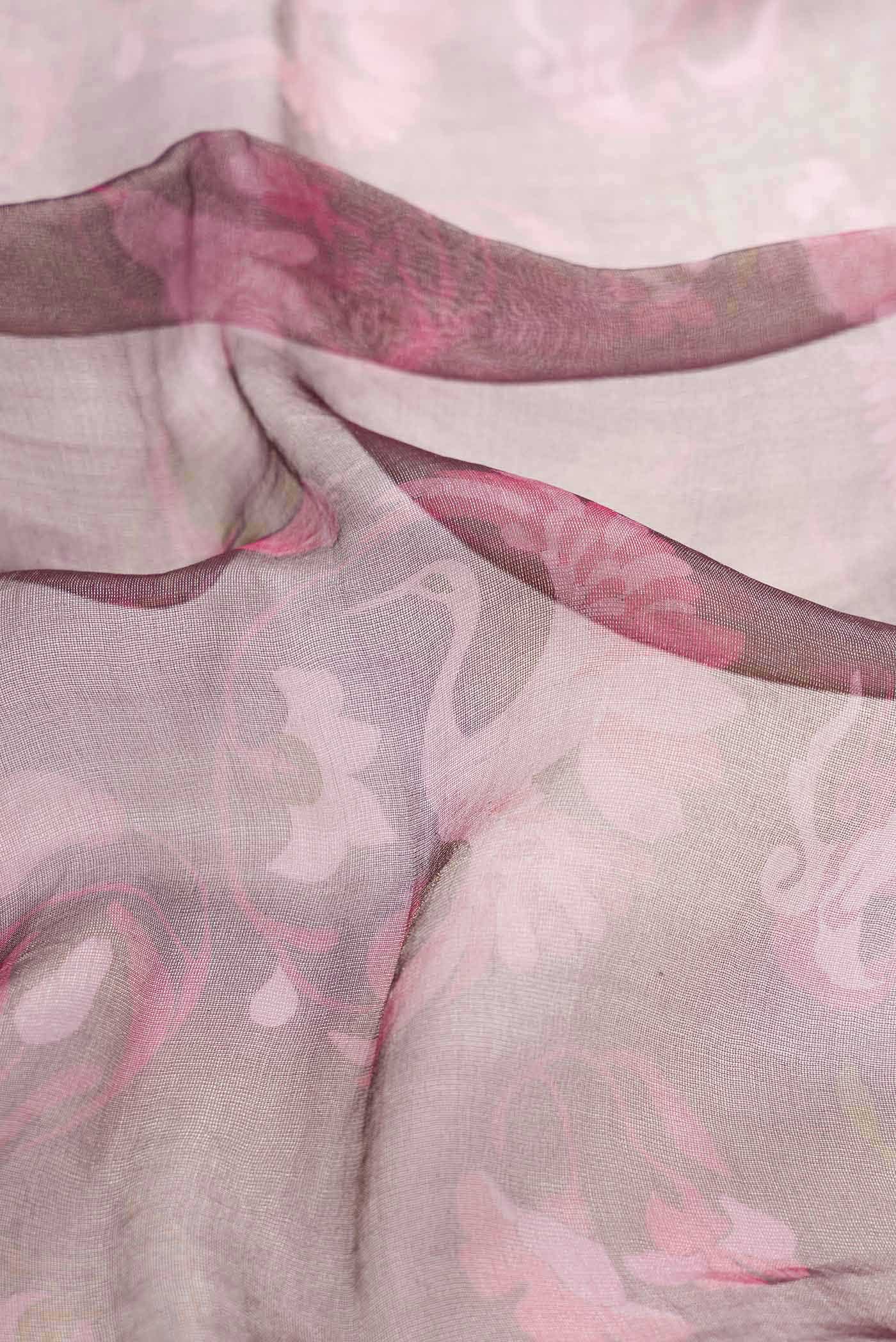 Burgundy Dual Tone Organza Silk Saree