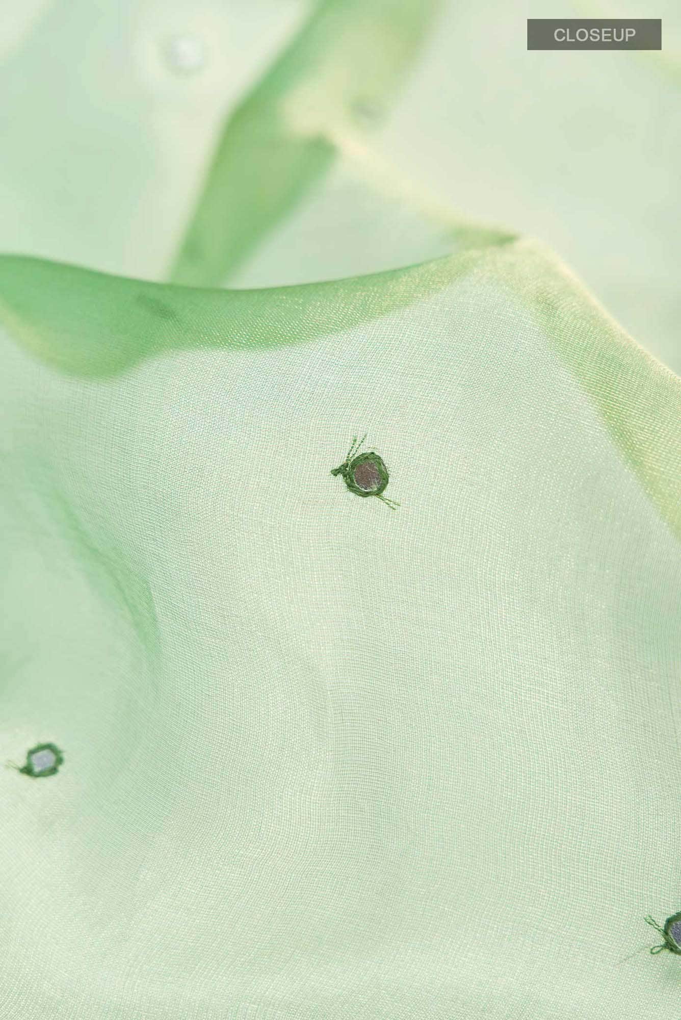 Green Organza Silk Saree