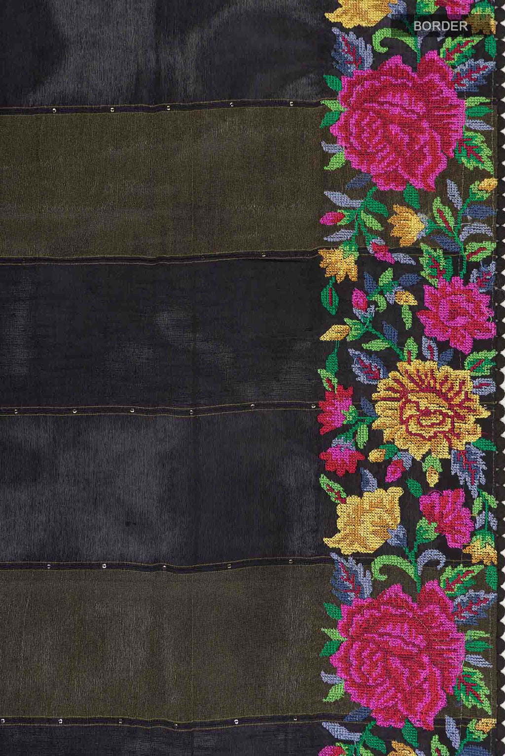 Black Tussar Silk Saree