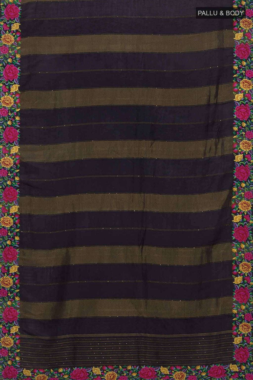 Black Tussar Silk Saree