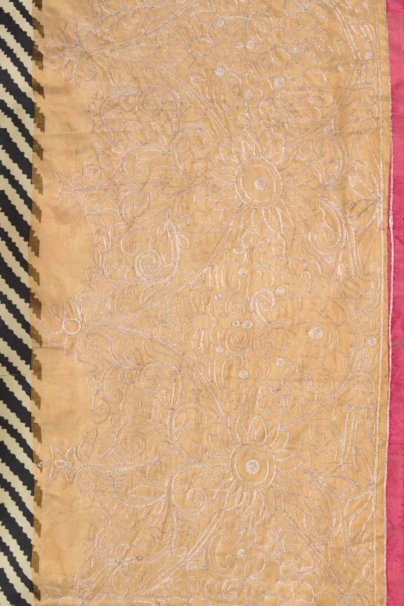 Sandal and Black Dual Tone Kanchipuram Silk Saree