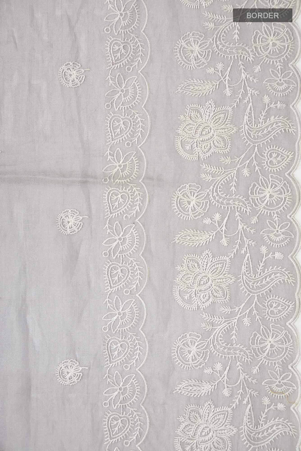 Grey Organza Silk Saree