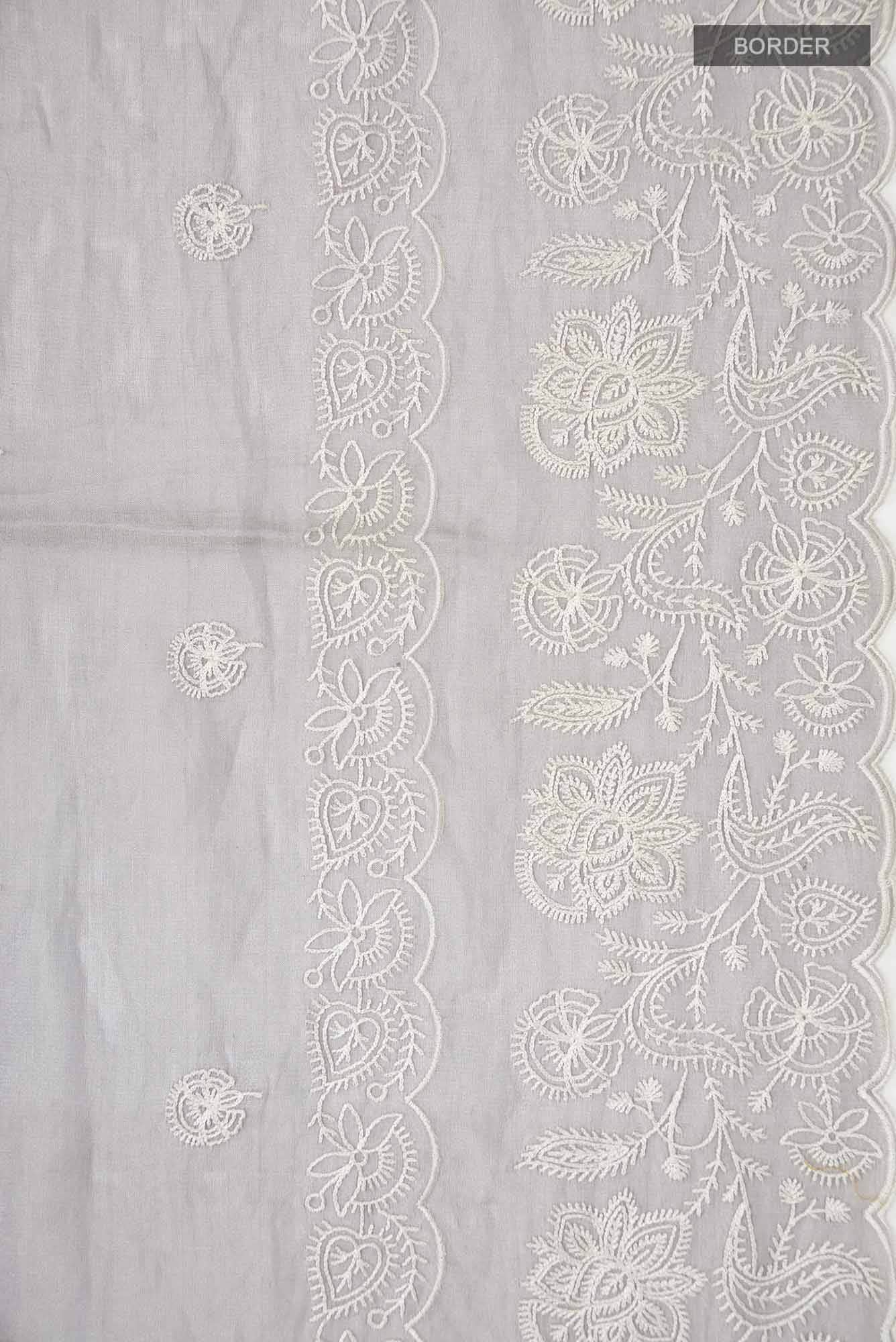 Grey Organza Silk Saree