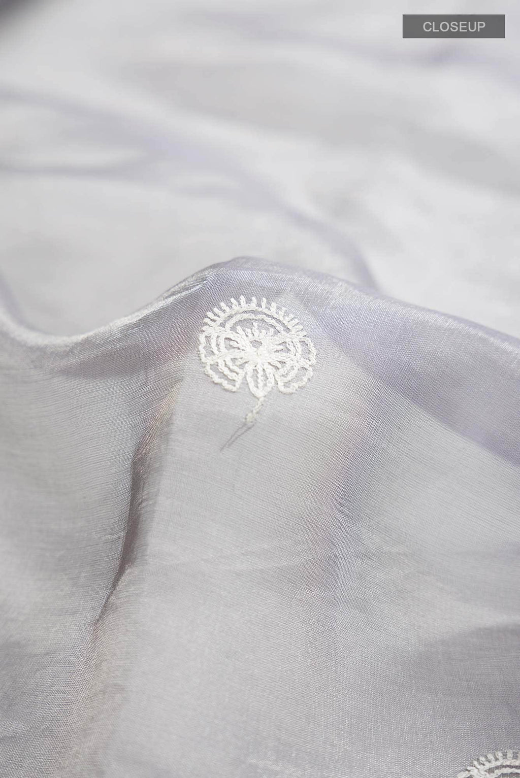 Grey Organza Silk Saree