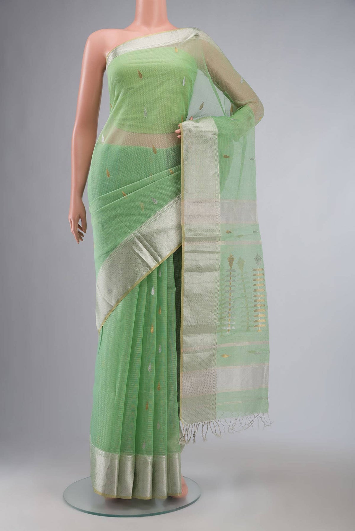 Mint Green Kota Silk Saree