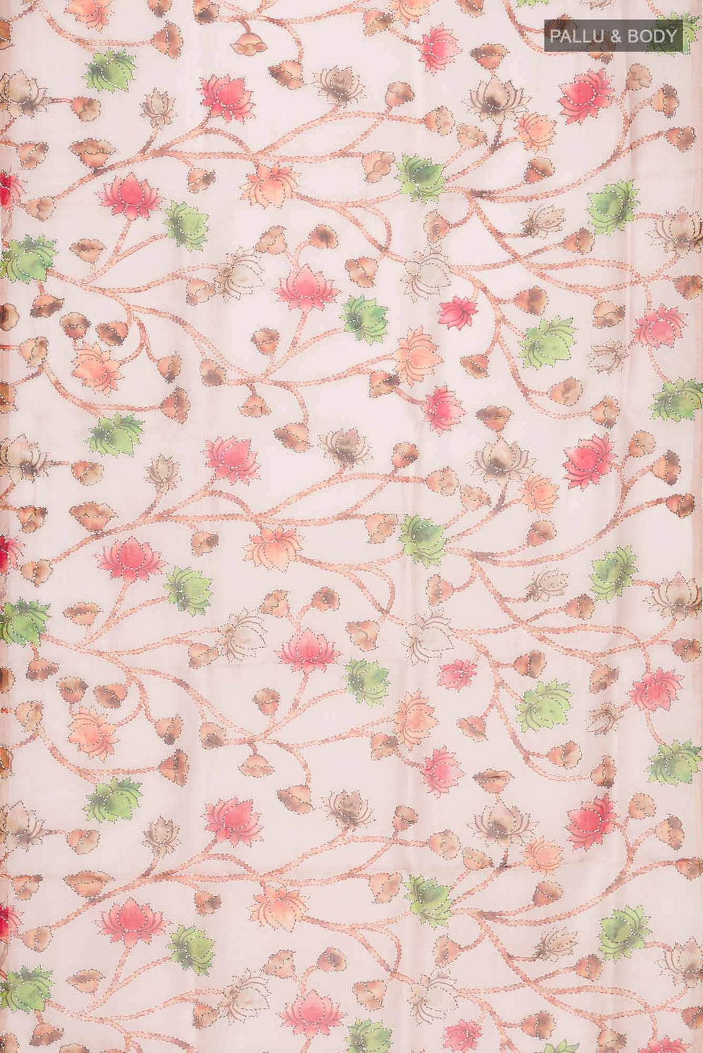 Peach Organza Silk Saree