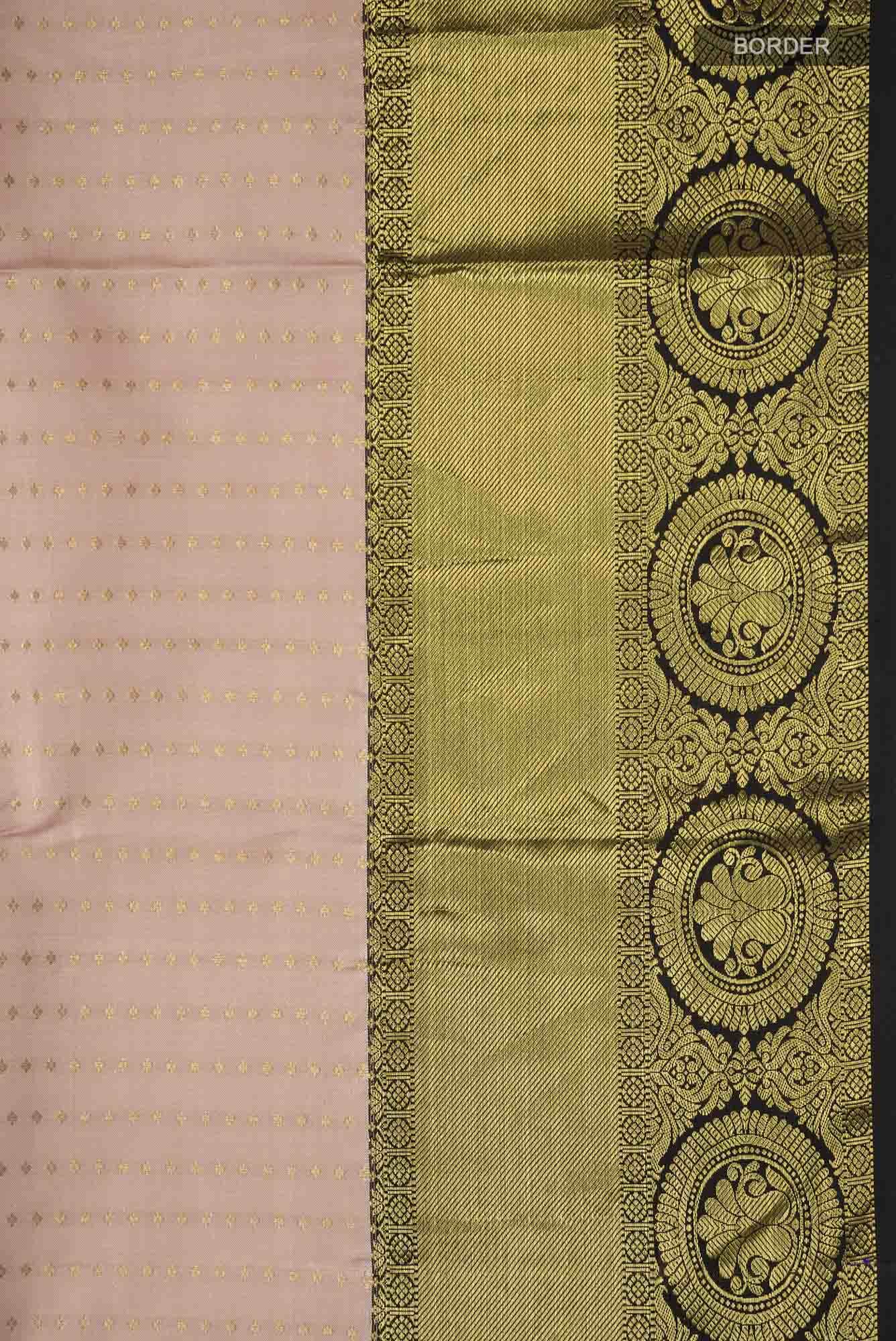 Rose Gold Kanchipuram Silk Saree