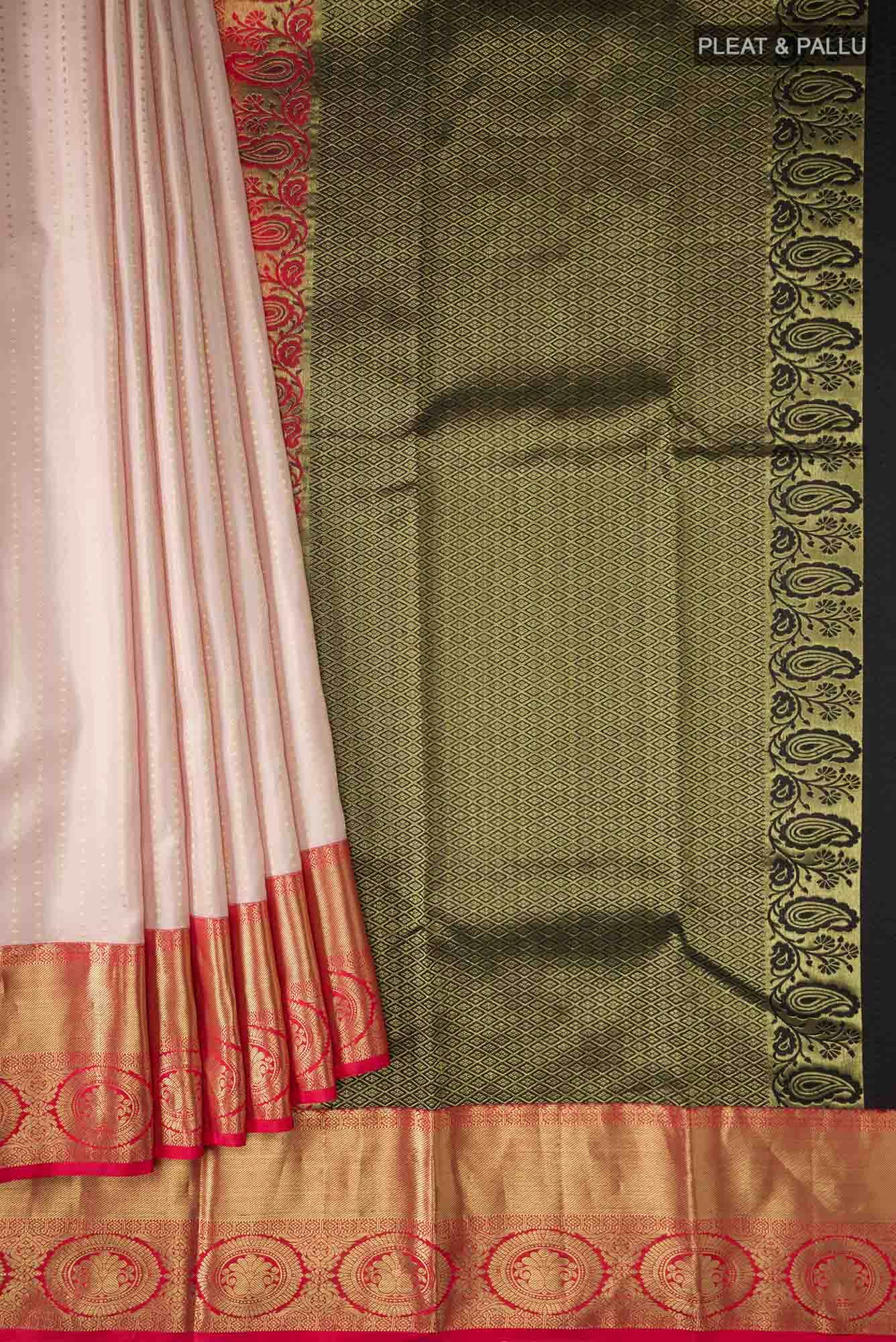 Rose Gold Kanchipuram Silk Saree