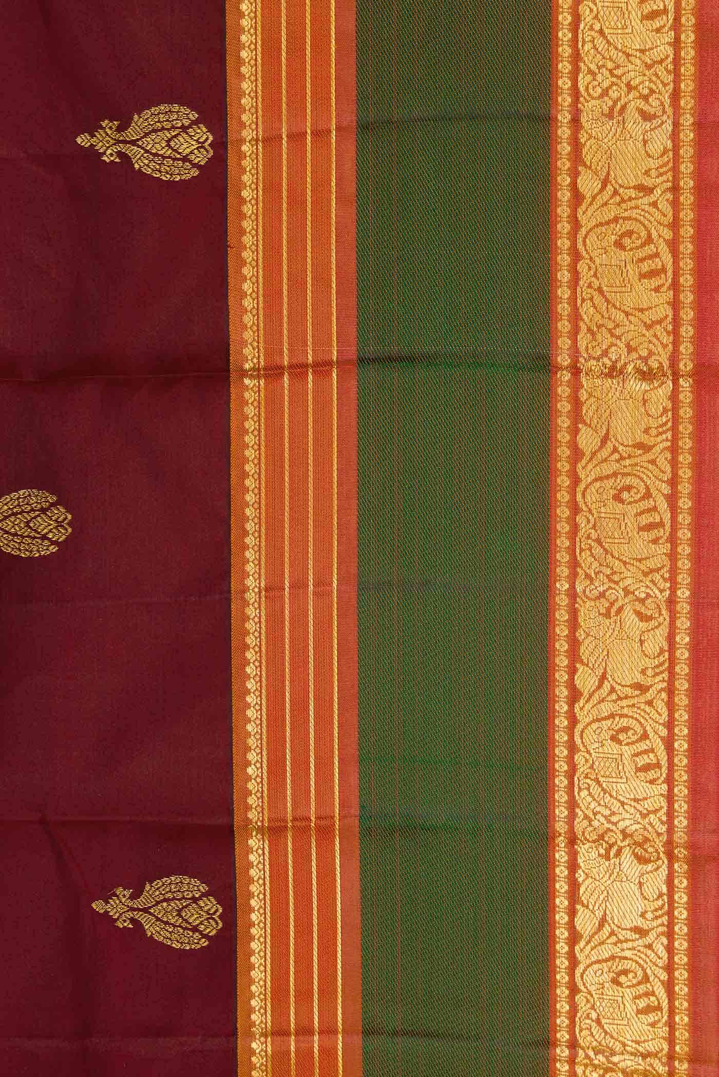 Maroon Dual Tone Kanchipuram Silk Saree