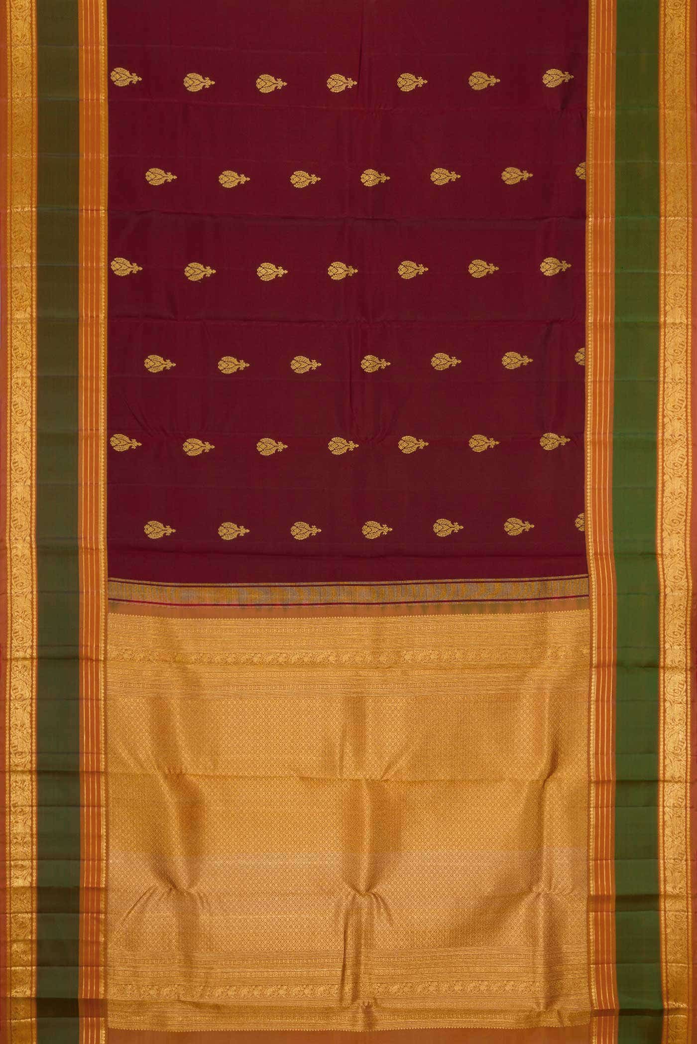 Maroon Dual Tone Kanchipuram Silk Saree